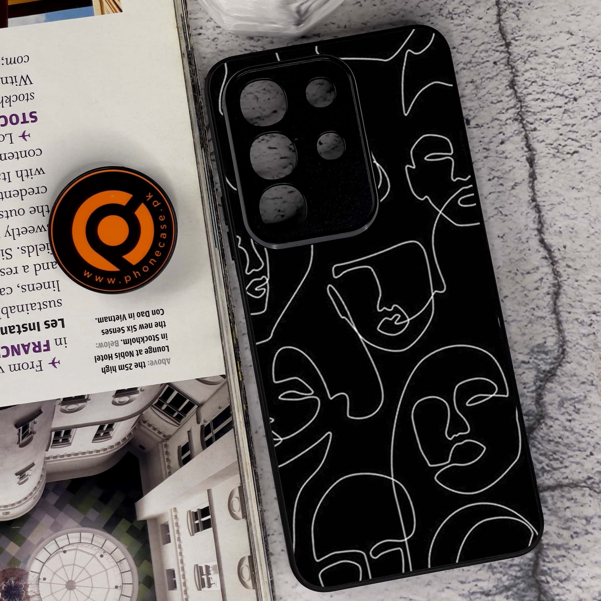 Vivo Y29 4G - Girls Line Art Series - Premium Metal Printed soft Bumper Shock Proof Case