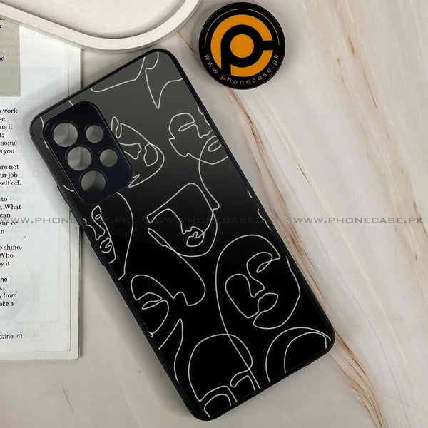 Samsung Galaxy A13 - Girls Line Art Design 4  - Premium Printed Glass soft Bumper shock Proof Case CS-40226