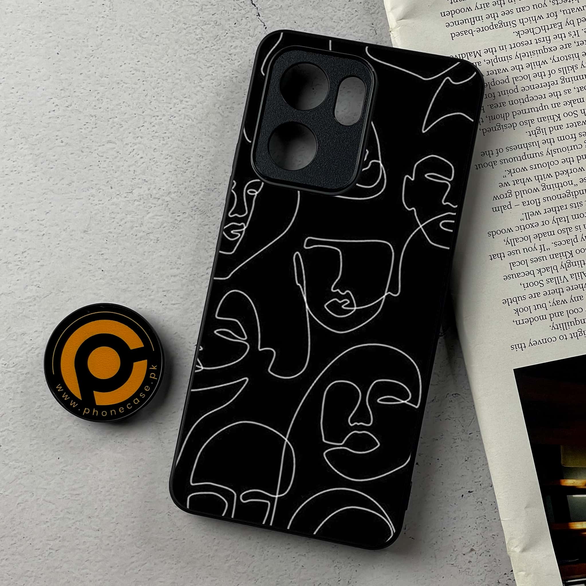 Oppo Reno 13F - Girls Line Art Series - Premium Metal Printed Soft Bumper Shockproof Case