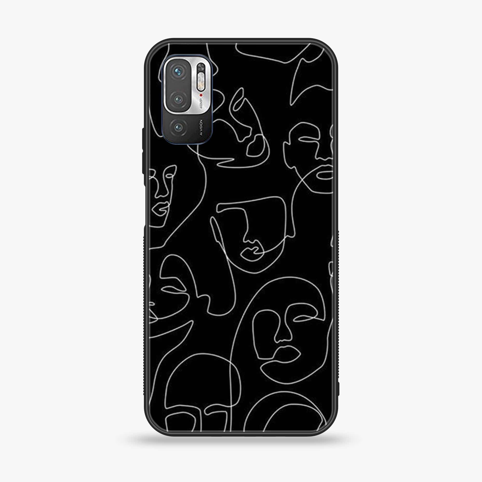 Xiaomi Redmi Note 10 5G - Girls Line Art Series - Premium Printed Glass soft Bumper shock Proof Case