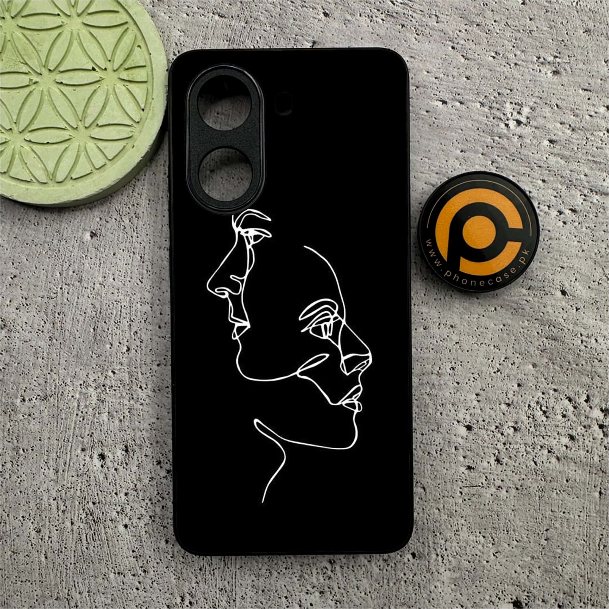 Xiaomi Redmi Turbo 4 - Girls Line Art Series - Premium Metal Printed soft Bumper shock Proof Case