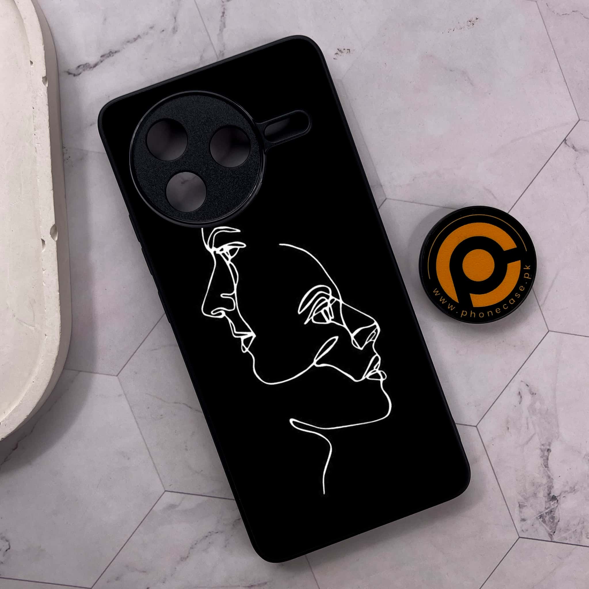 Xiaomi Poco F7 Pro 5G - Girls Line Art Series - Premium Metal Printed soft Bumper shock Proof Case