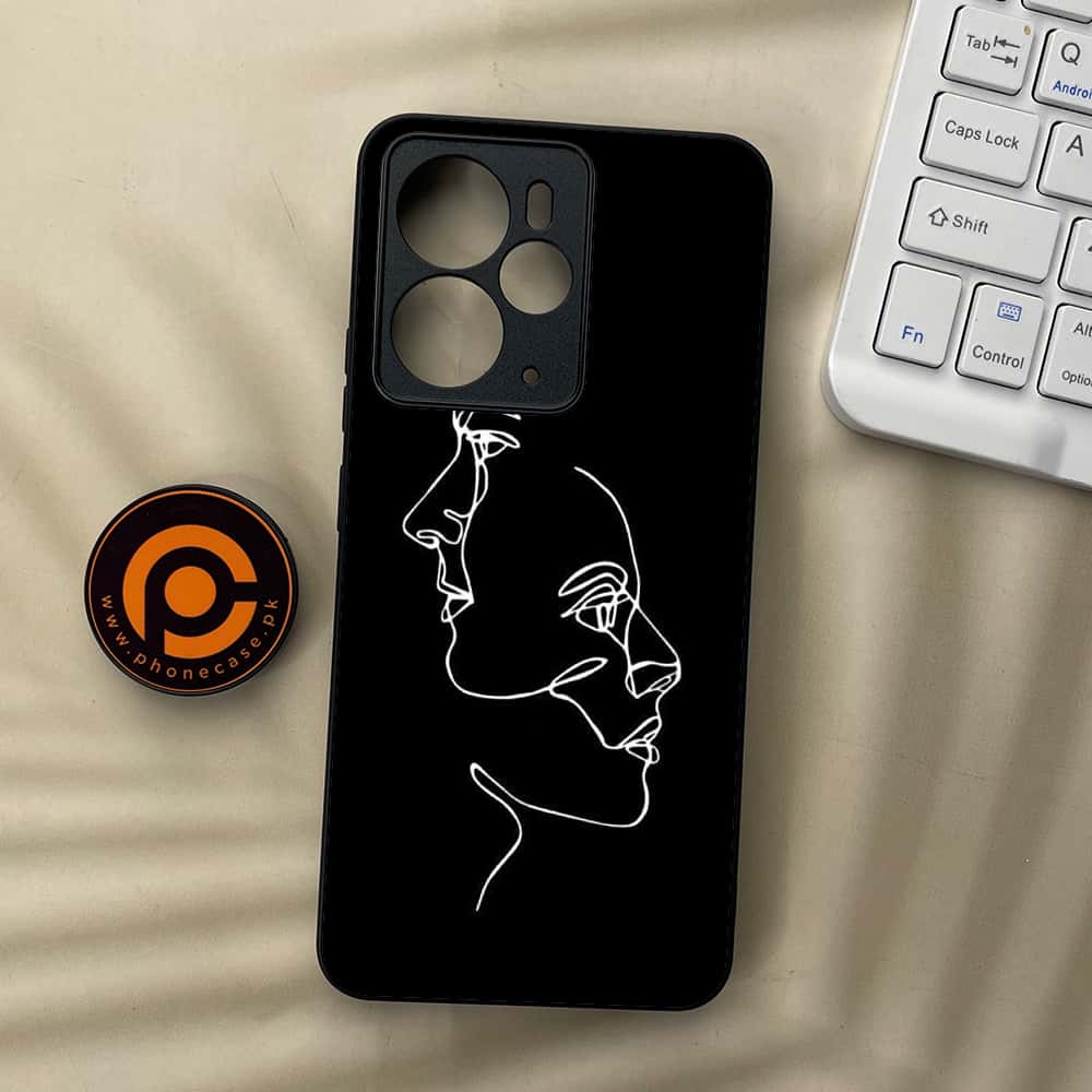 Realme 14 5G - Girls Line Art Series - Premium Metal Printed soft Bumper Shock Proof Case
