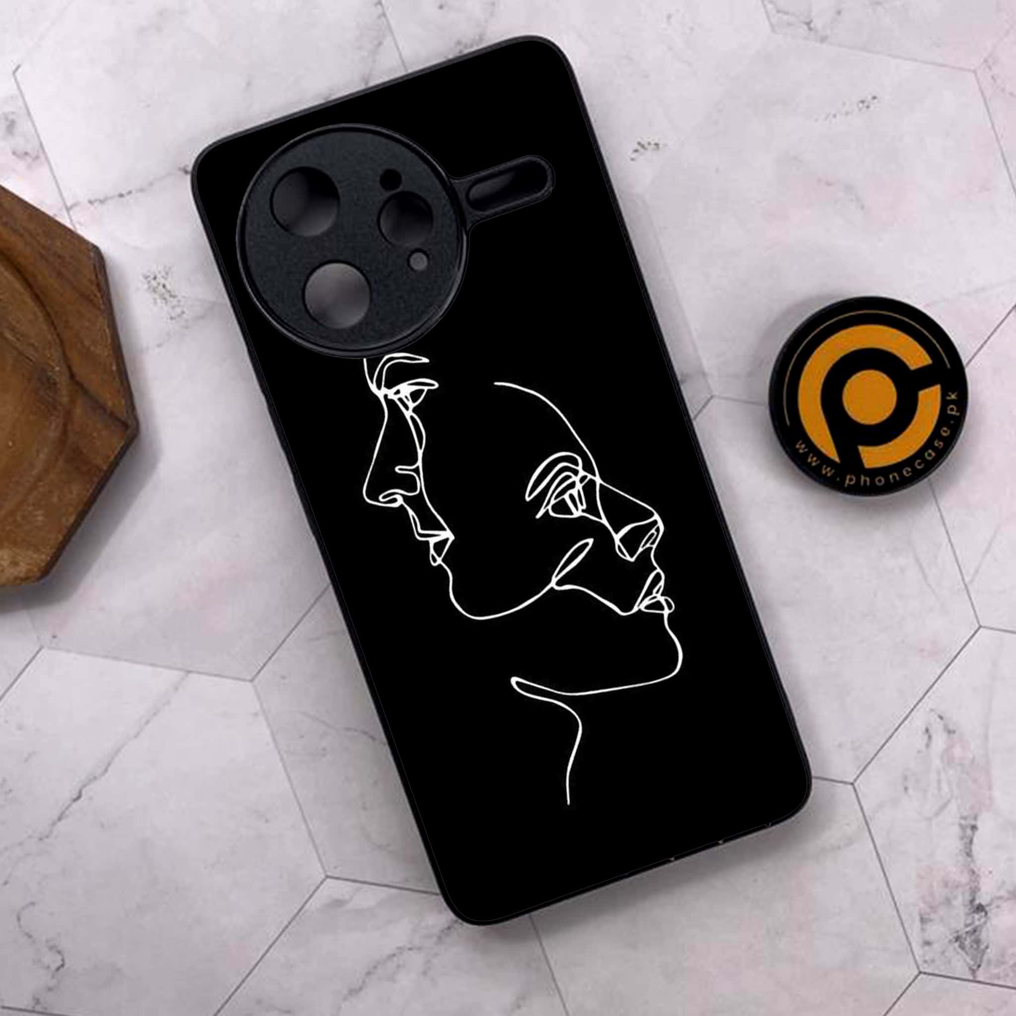 Xiaomi Poco F7 Ultra 5G - Girls Line Art Series - Premium Metal Printed soft Bumper shock Proof Case
