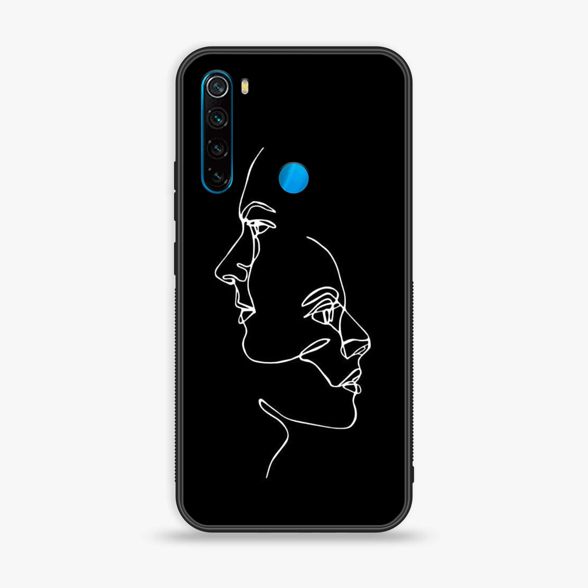 Redmi Note 8 - Girls Line Art Series - Premium Printed Glass soft Bumper shock Proof Case