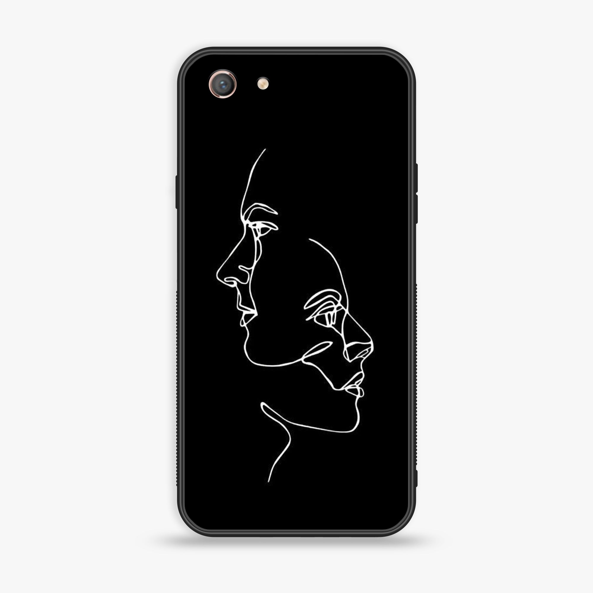 Oppo A71 (2017)  - Girls Line Art Marble Series - Premium Printed Glass soft Bumper shock Proof Case