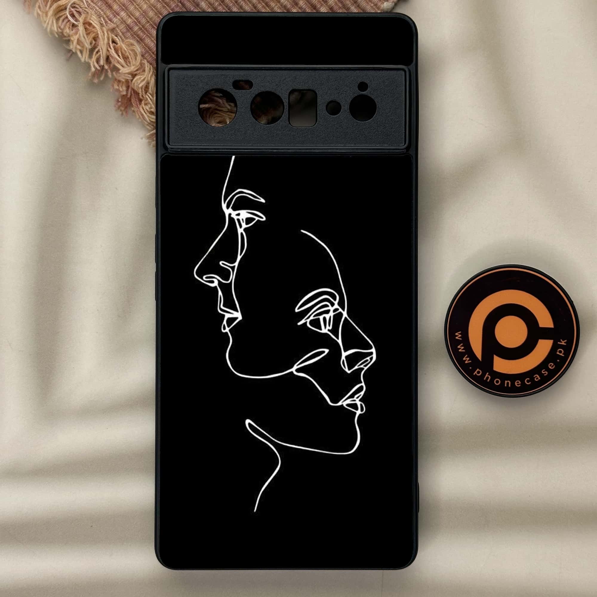 Google Pixel 6 Pro - Girls Line Art Series - Premium Metal Printed soft Bumper Shock Proof Case