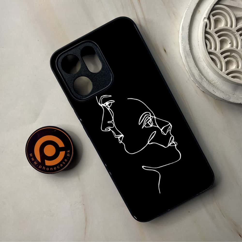 Oppo Reno 14F - Girls Line Art Series - Premium Metal Printed Soft Bumper Shockproof Case