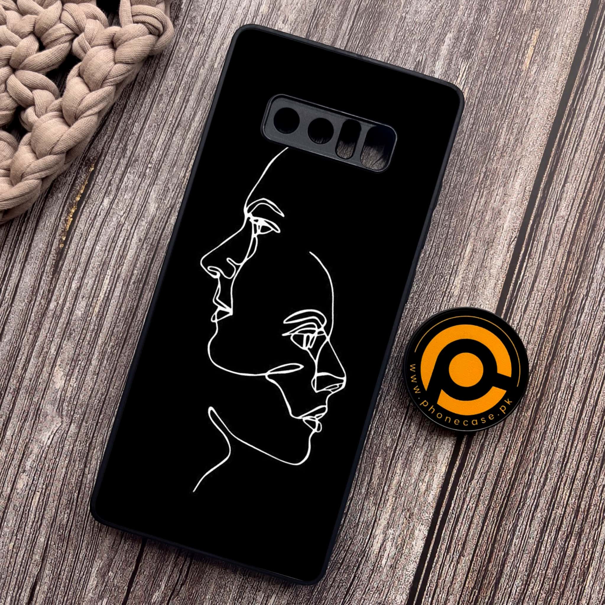Samsung Galaxy Note 8 Girl line Art  Series Premium Metal Printed soft Bumper shock Proof Case
