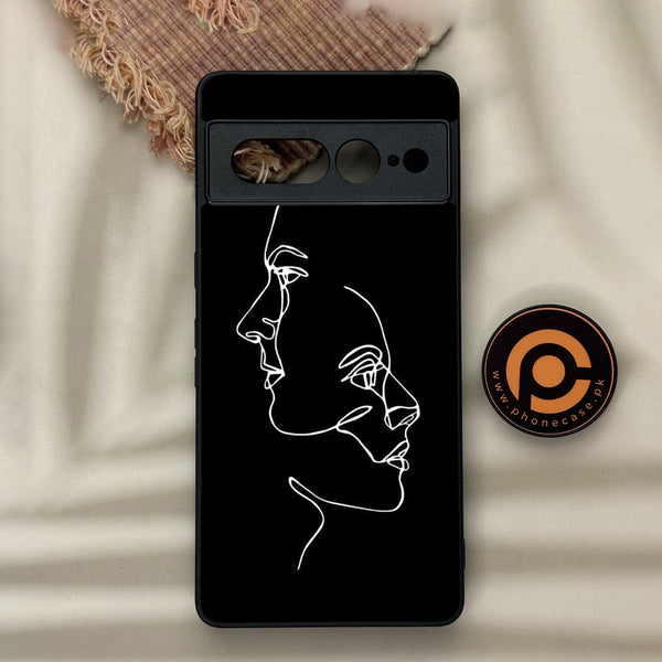 Google Pixel 7 Pro - Girls Line Art Design 5  - Premium Metal Printed soft Bumper Shock Proof Case CS-42941