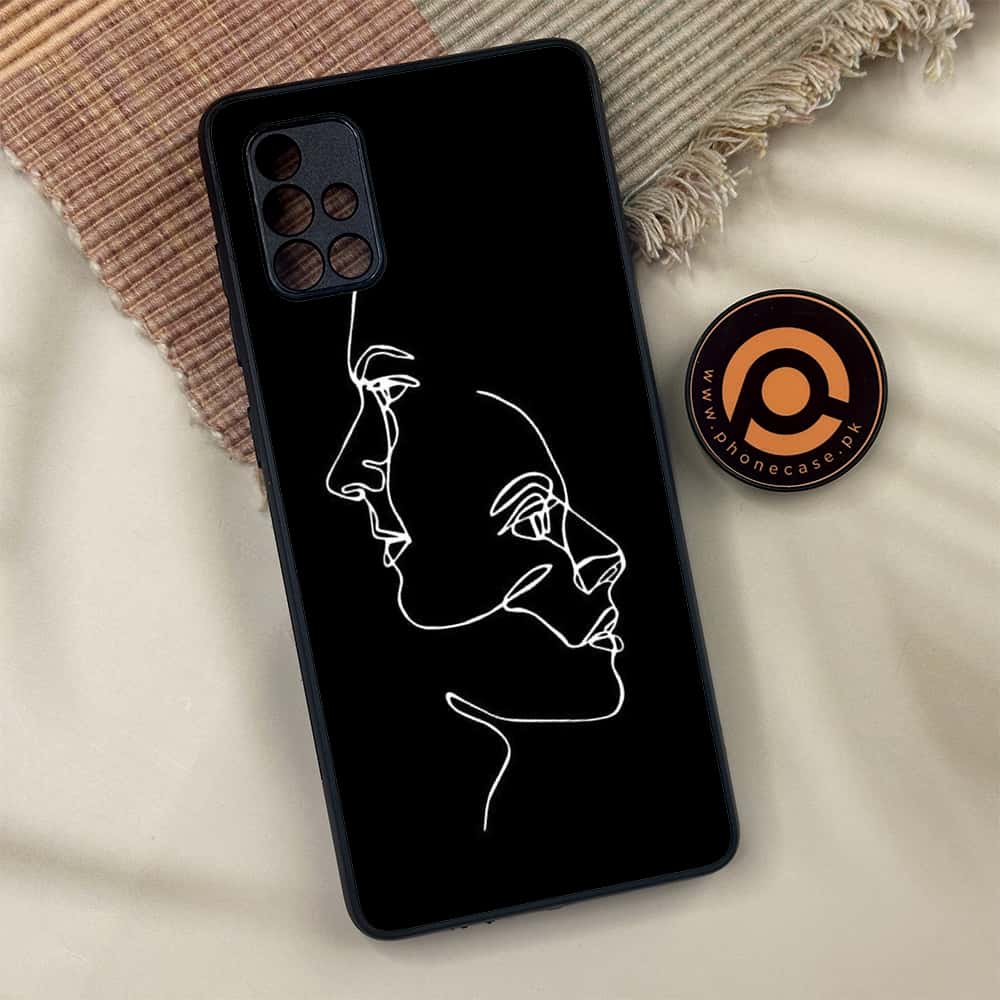 Samsung Galaxy A71 -  Girl Line Art Series - Premium Metal Printed soft Bumper shock Proof Case