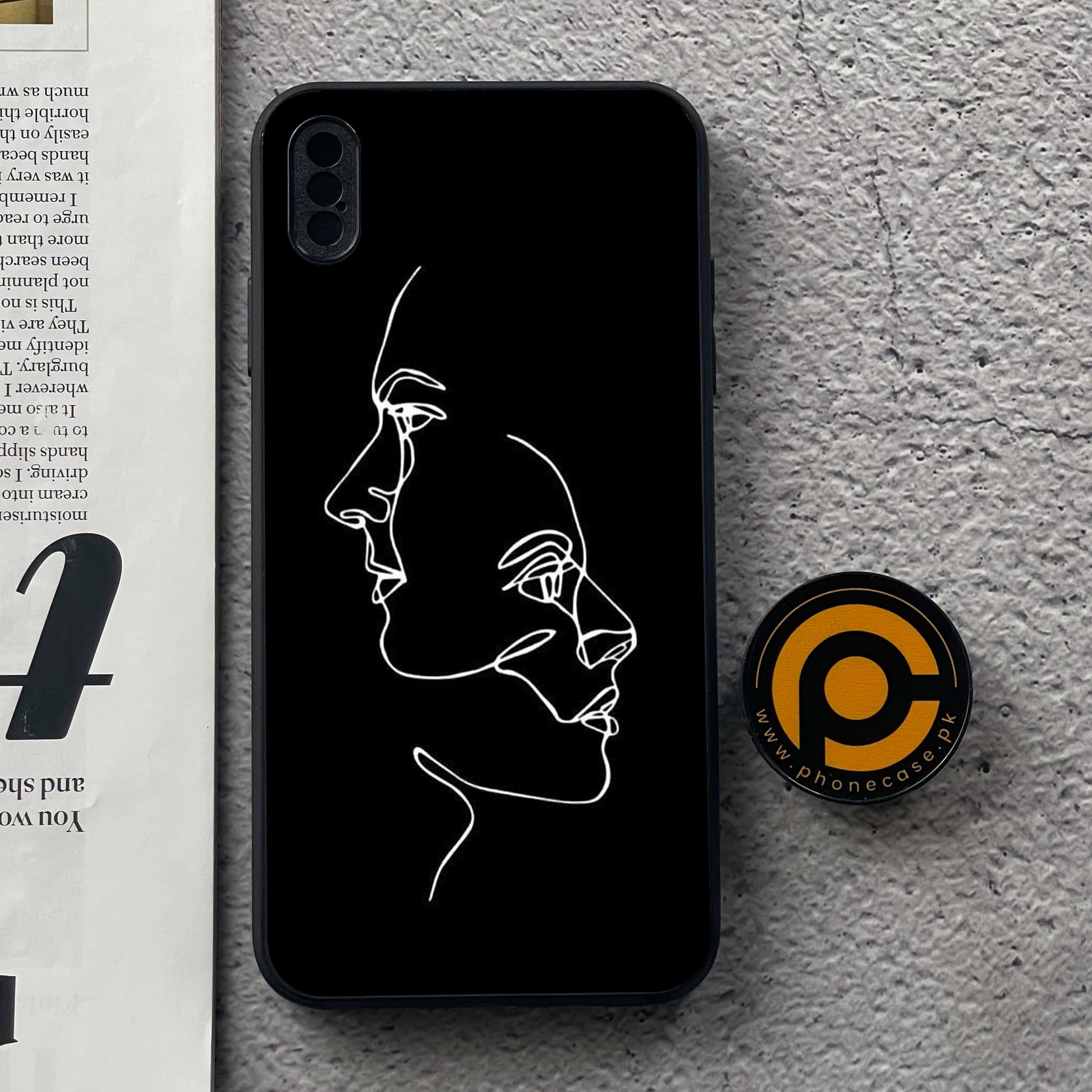 iPhone XS Max - Girls Line Art - Premium Metal Printed soft Bumper shock Proof Case