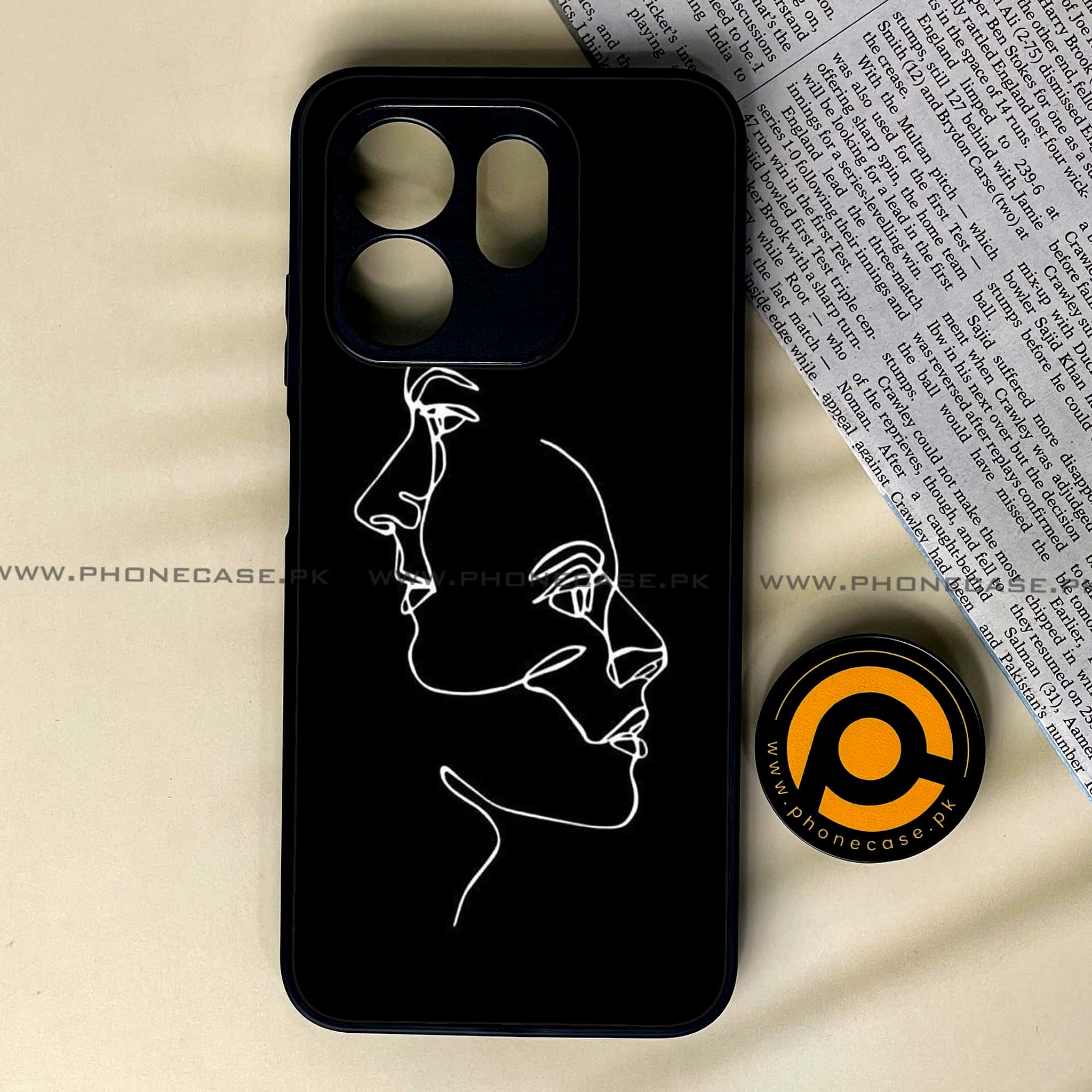 Infinix Smart 9 HD - Girls Line Art Series - Premium Metal Printed soft Bumper shock Proof Case