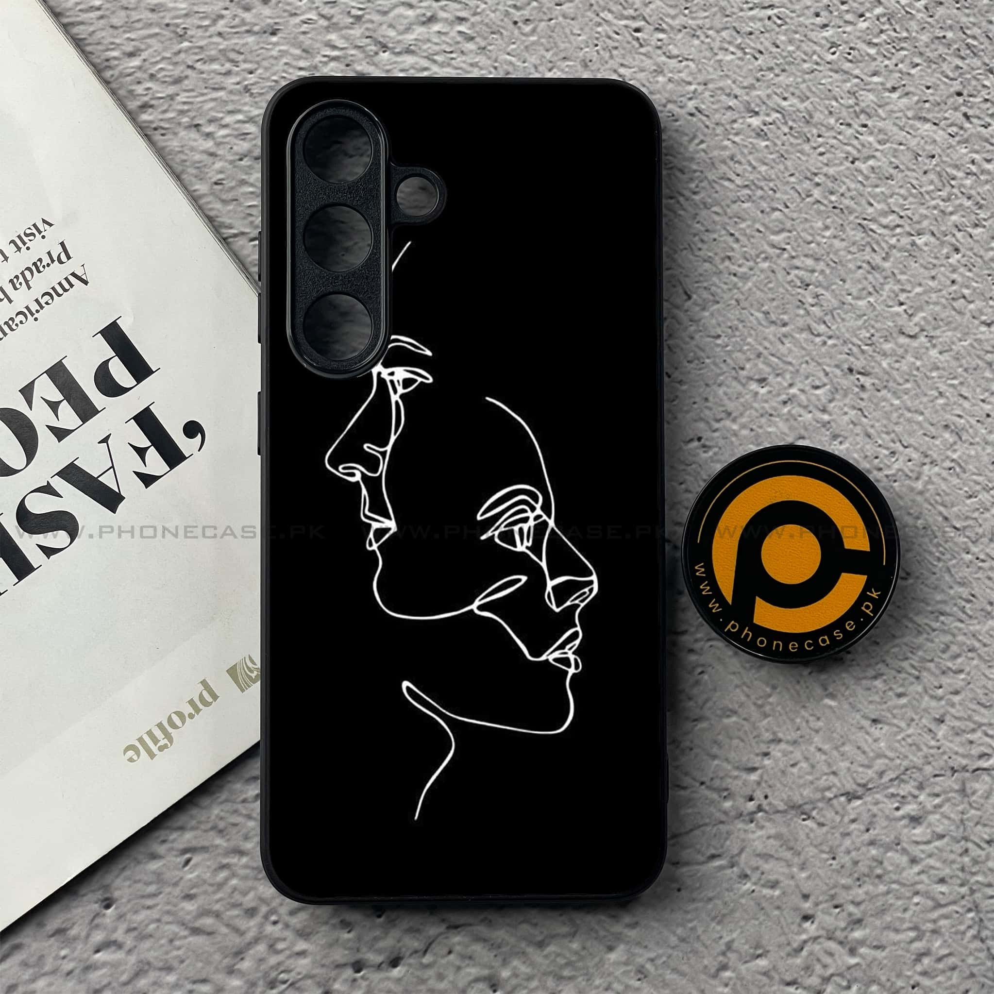 Samsung Galaxy S25 FE - Girls Line Art Series - Premium Metal Printed soft Bumper shock Proof Case