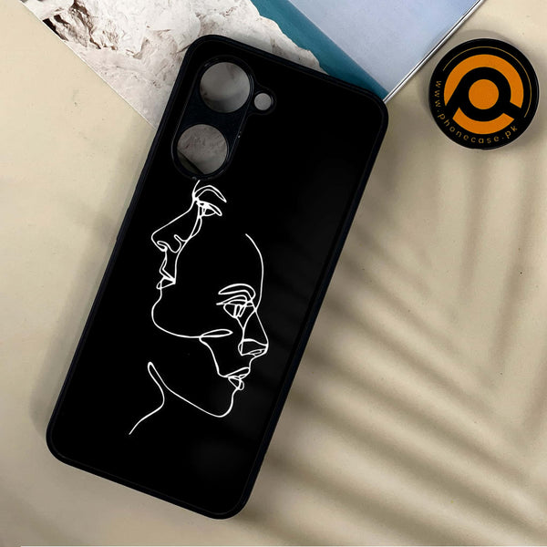 Vivo Y03 / Y18 / Y03T - Girls Line Art Design 5  - Premium Printed Metal soft Bumper shock Proof Case  CS-34308