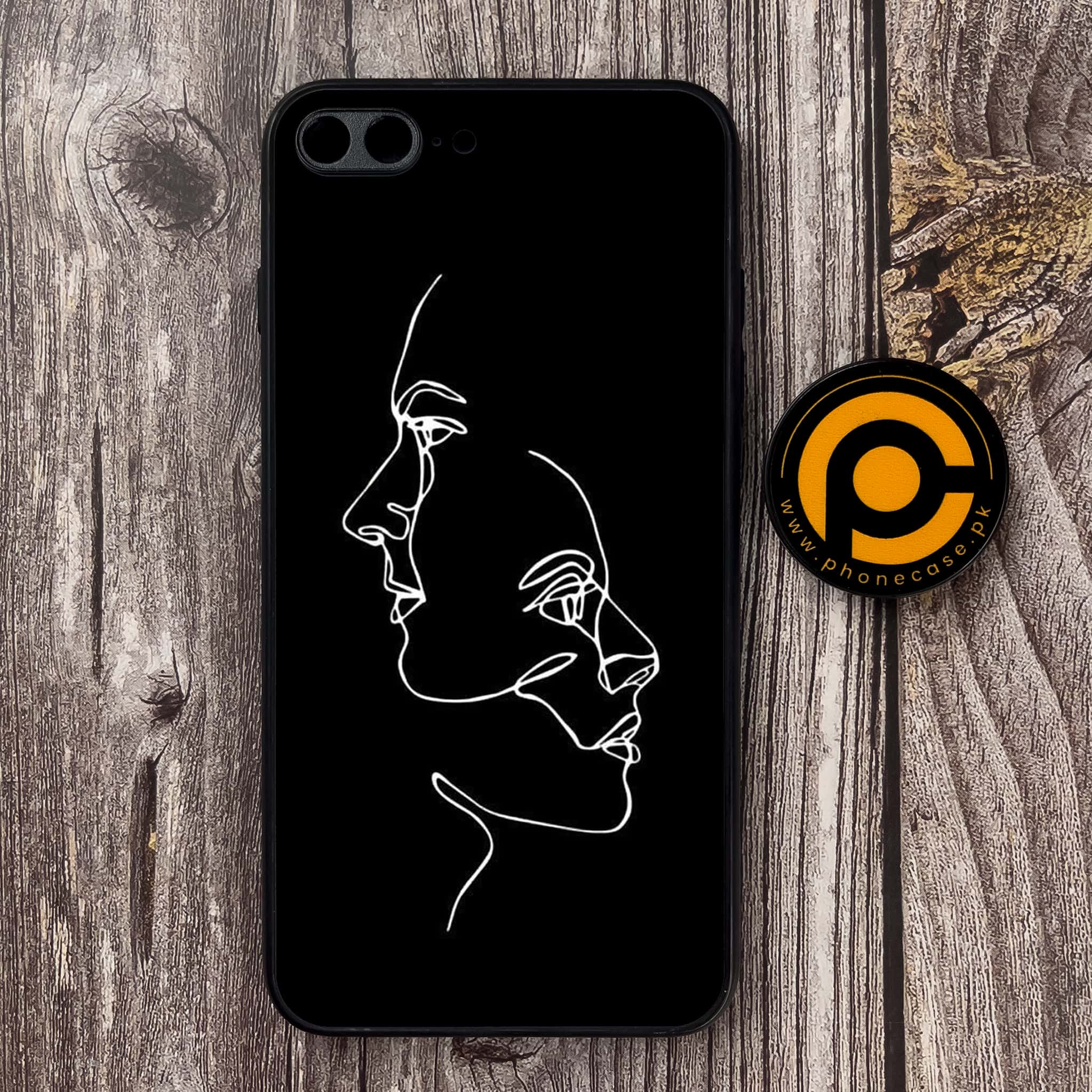 iPhone 7 Plus  - Girl Line Art Series - Premium Metal Printed soft Bumper shock Proof Case