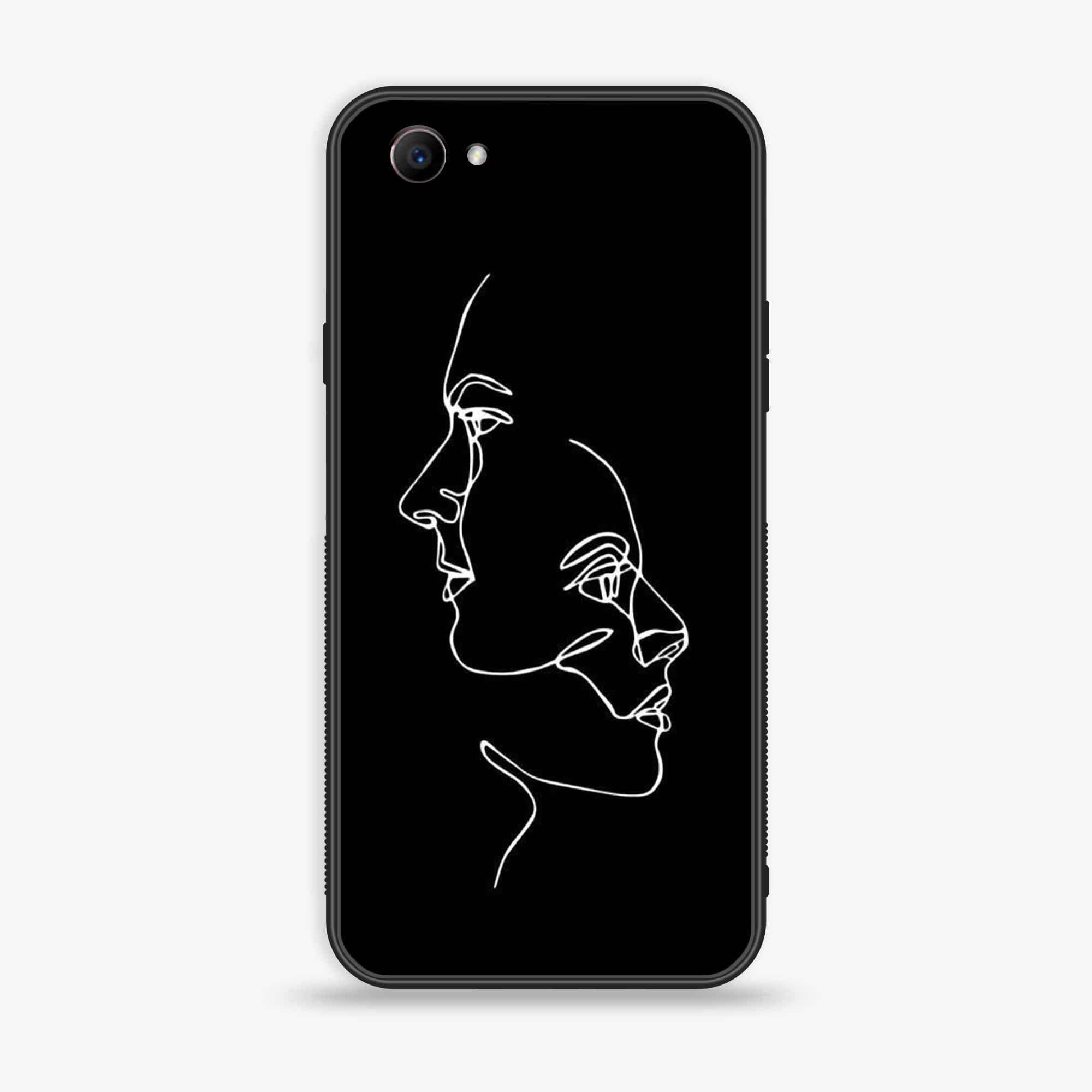 Oppo F7 Youth - Girls Line Art Series - Premium Printed Glass soft Bumper shock Proof Case