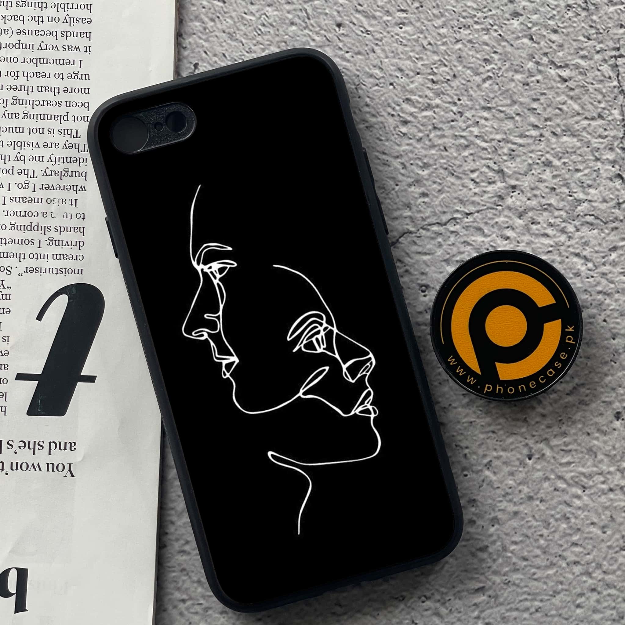 iPhone Girls Line Art Series Premium Printed Glass soft