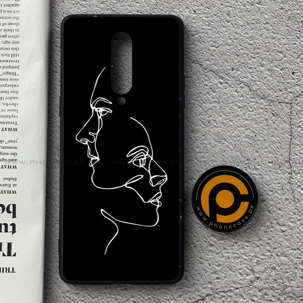 OnePlus 8 - Girl Line Art  Design 5  - Premium Printed Glass soft Bumper shock Proof Case CS-30577