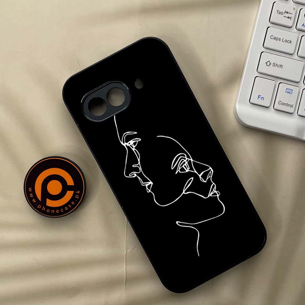 Google Pixel 9a - Girls Line Art Series - Premium Metal Printed soft Bumper Shock Proof Case
