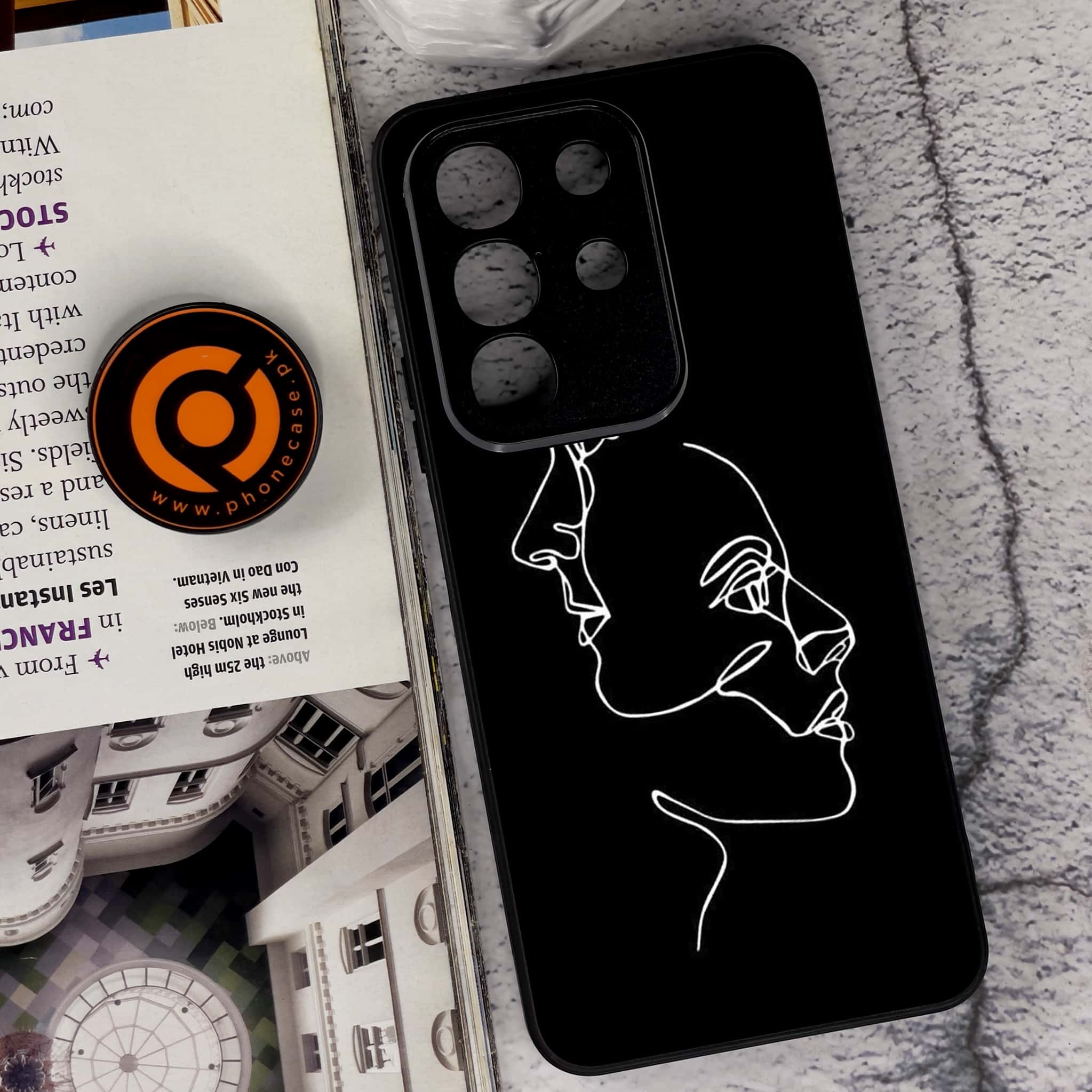 Vivo Y29 4G - Girls Line Art Series - Premium Metal Printed soft Bumper Shock Proof Case