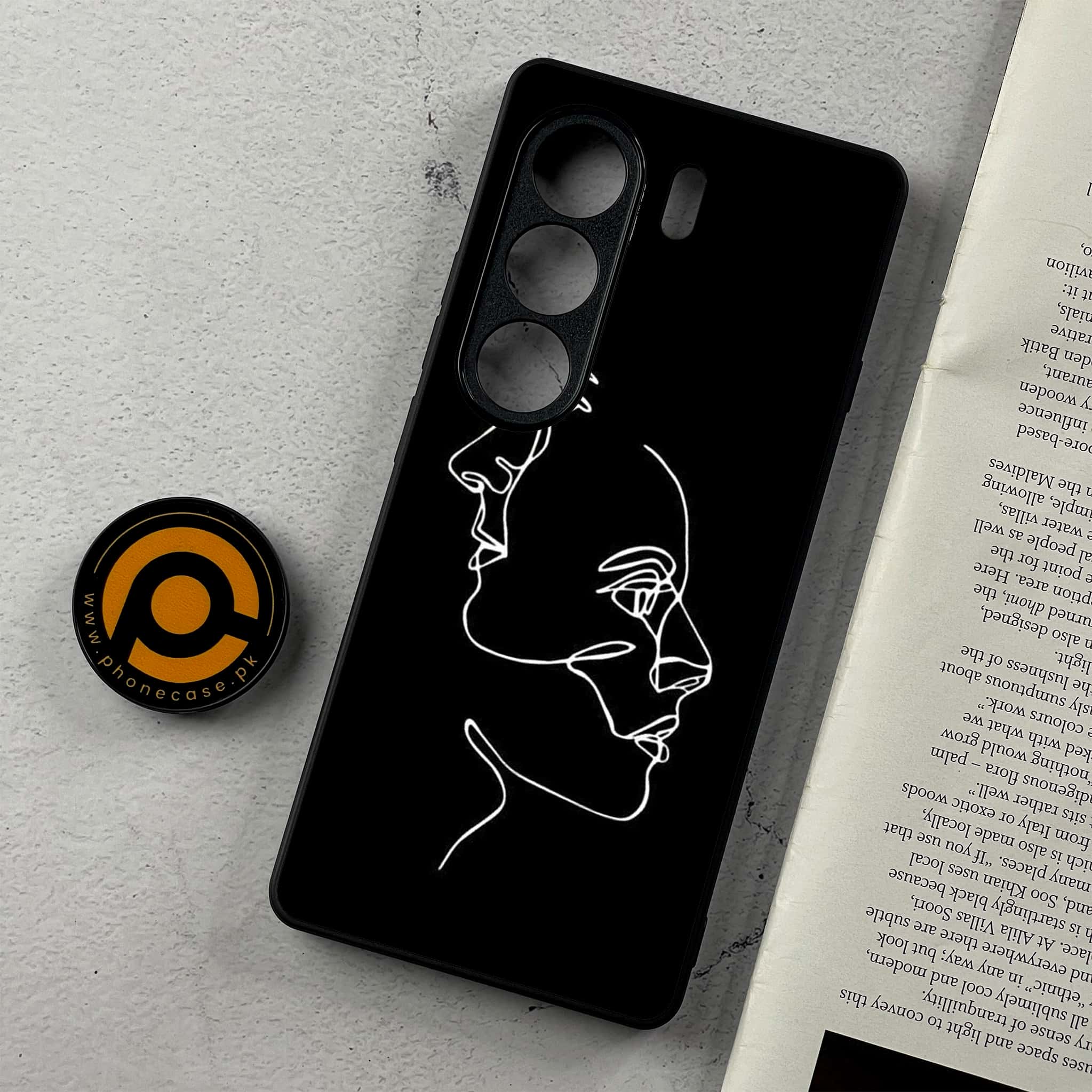 Tecno Camon 40 Pro - Girls Line Art Series - Premium Metal Printed Soft Bumper Shockproof Case