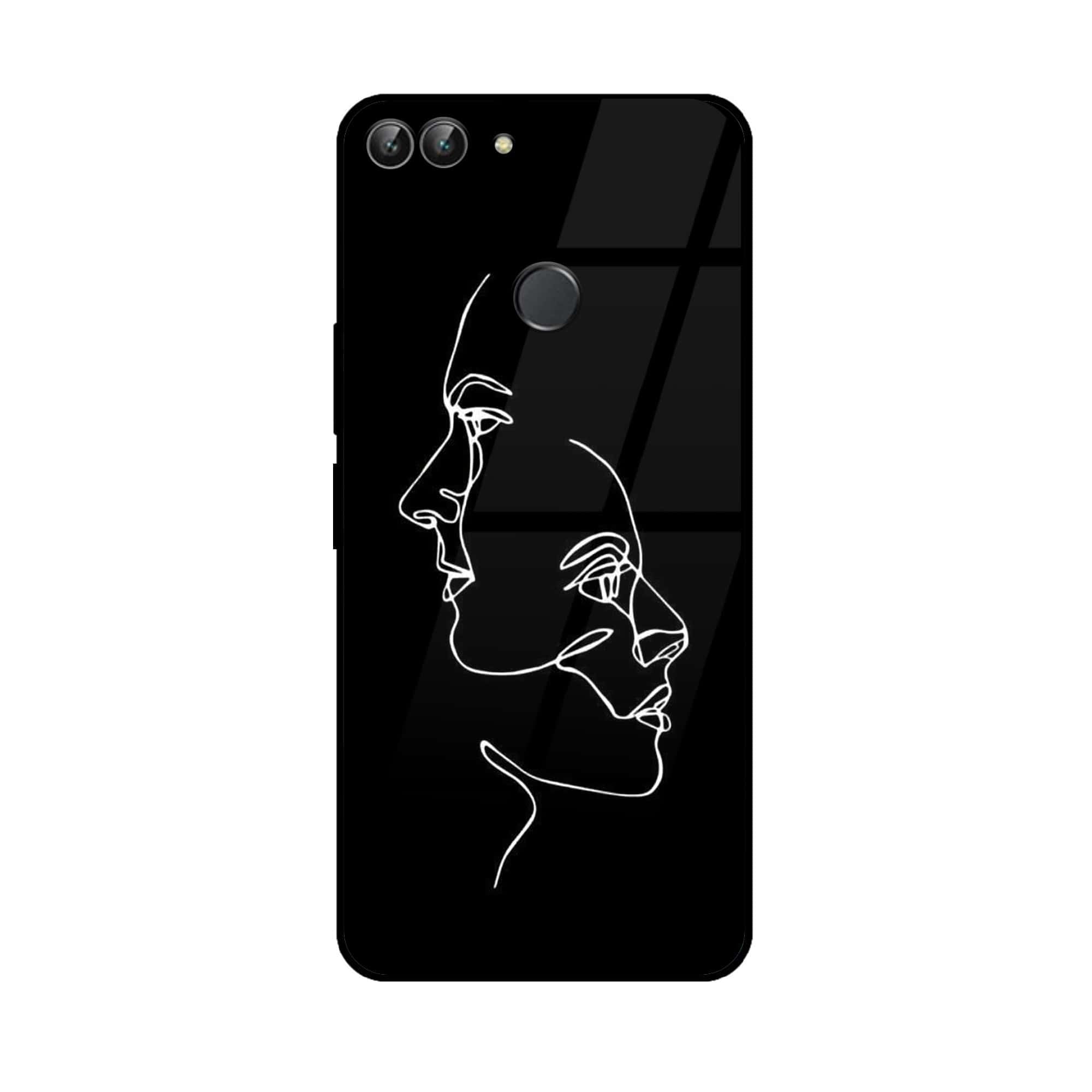 Huawei P Smart - Girls Line Art Series - Premium Printed Glass soft Bumper shock Proof Case