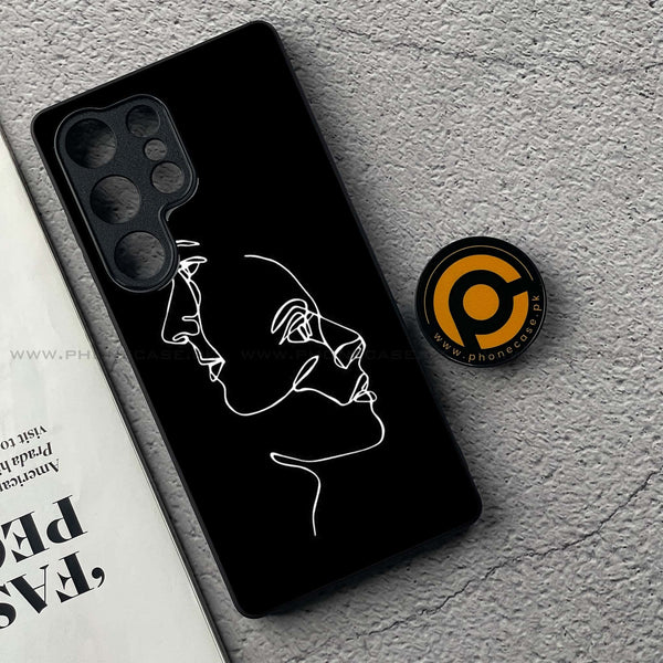 Girl Line Art Design 5 - Premium Metal Phone Case All Models