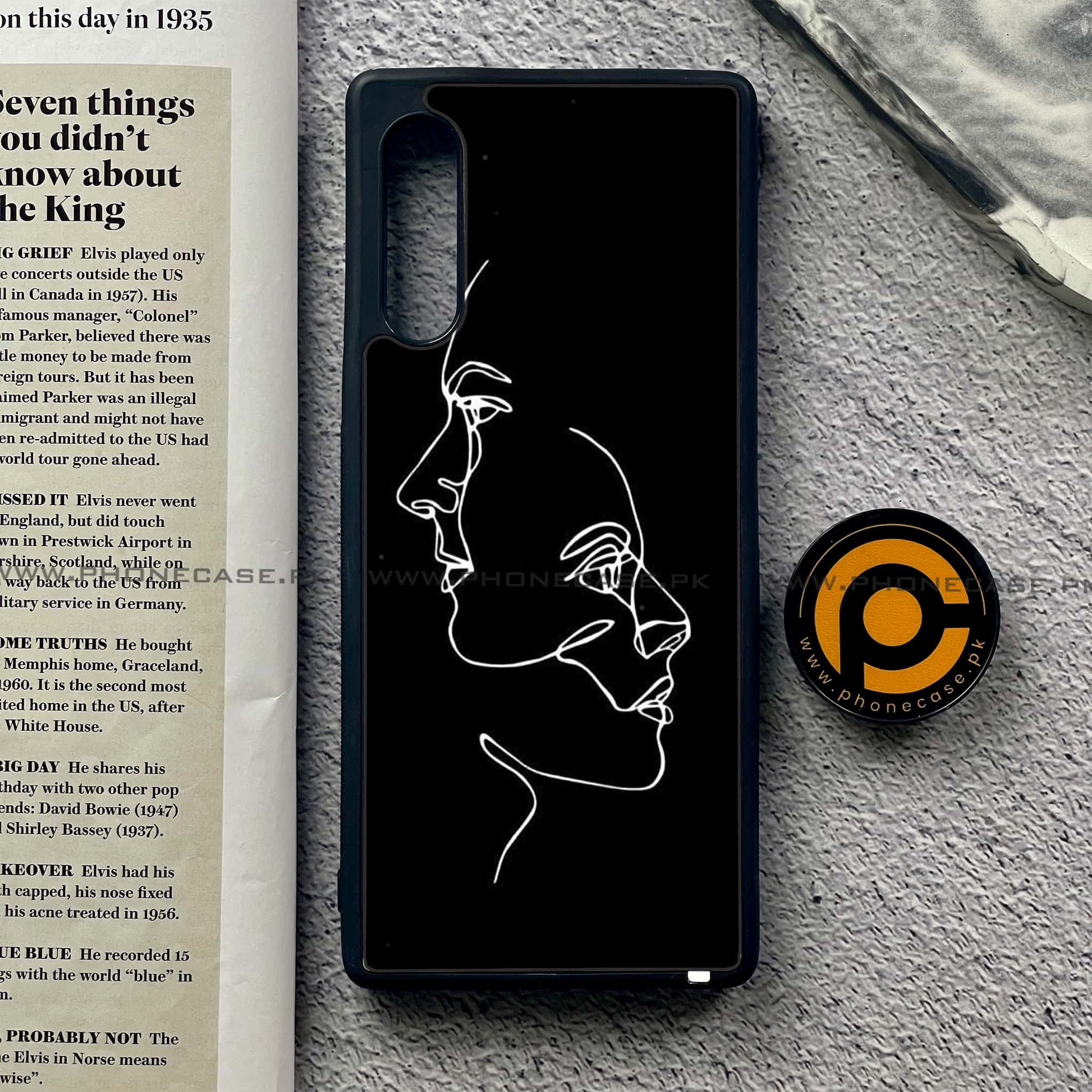LG Velvet - Girls Line Art Series - Premium Printed Glass soft Bumper shock Proof Case
