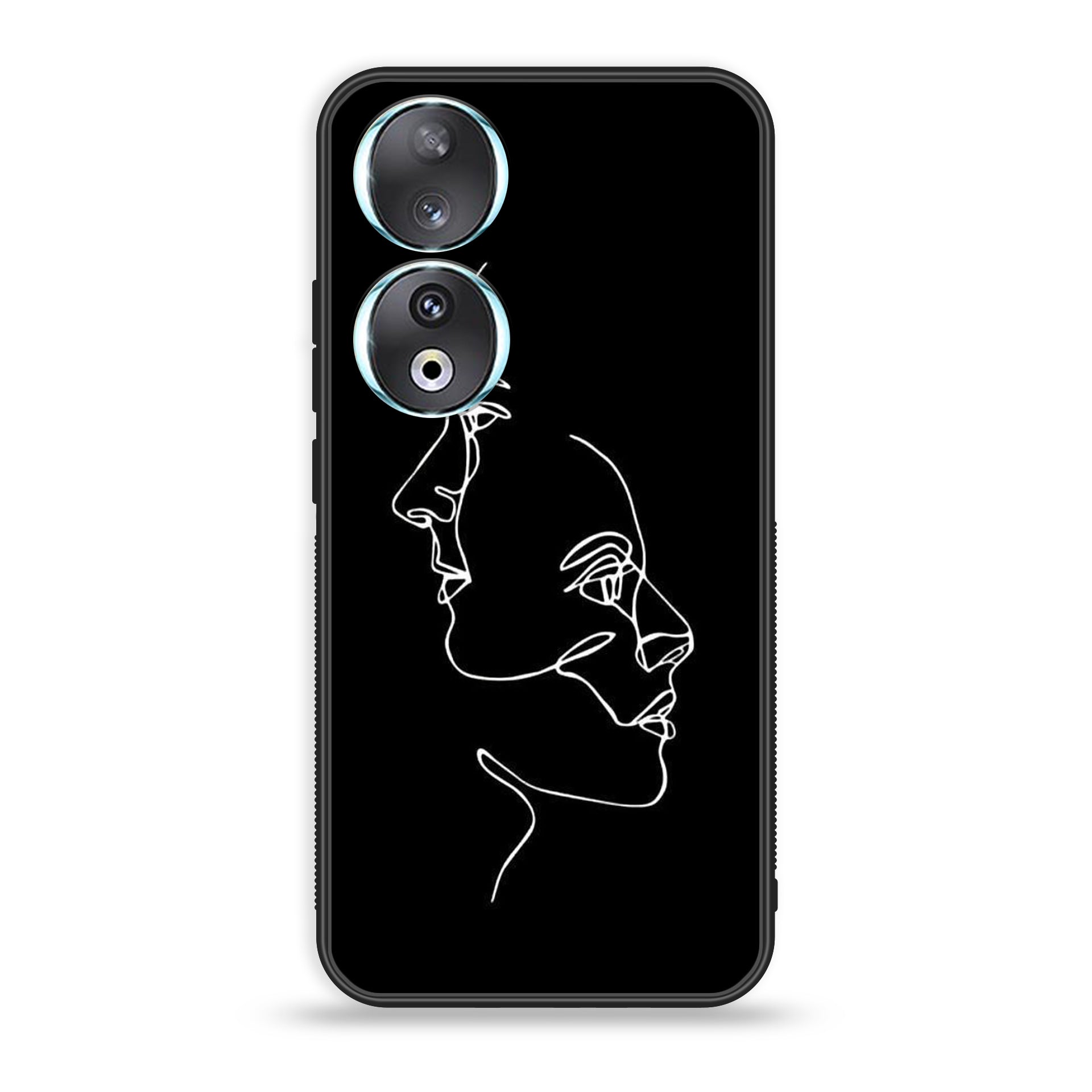 Huawei Honor 90 - Girls Line Art Series - Premium Printed Glass soft Bumper shock Proof Case