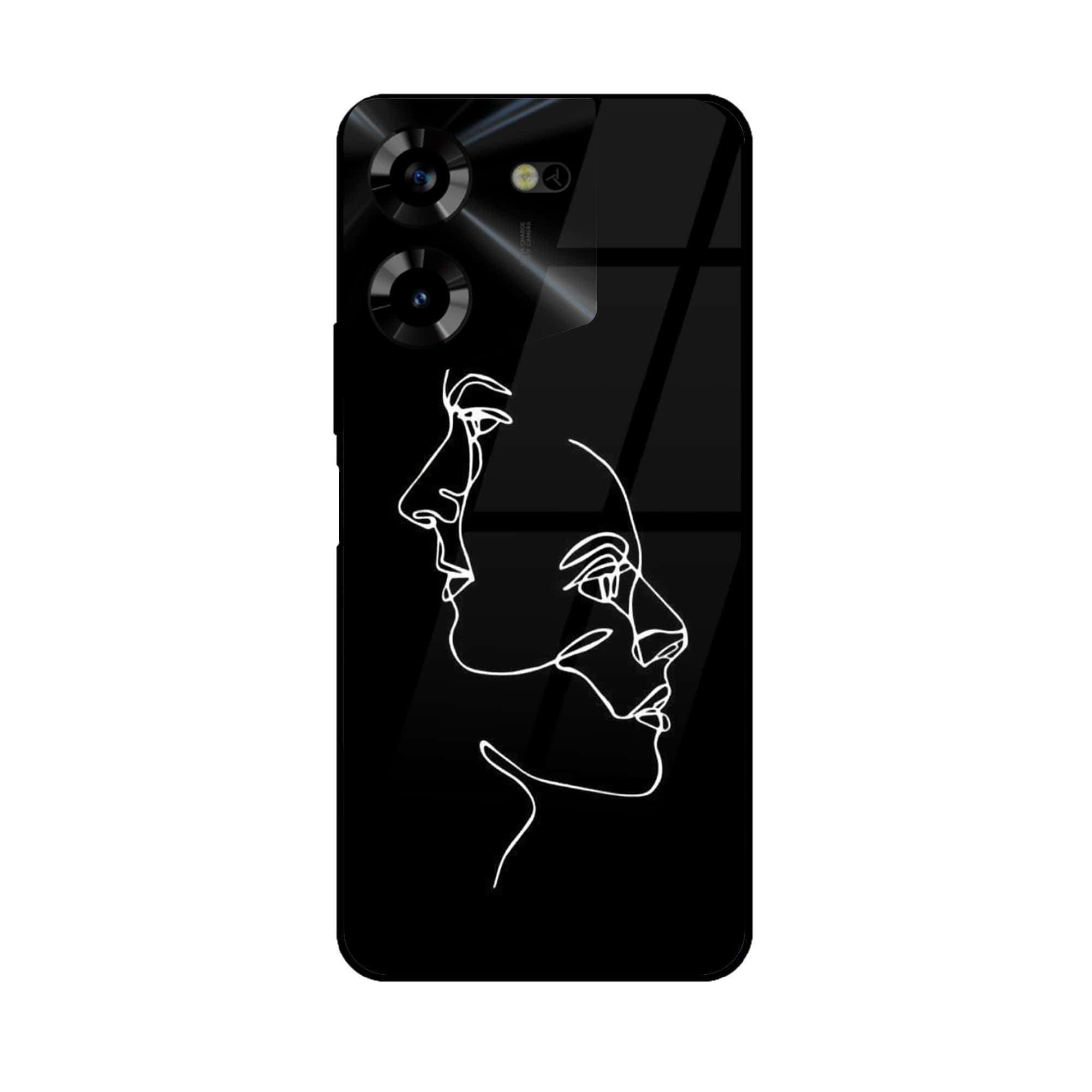 Tecno Pova 5 Pro - Girl Line Art - Premium Printed Glass soft Bumper shock Proof Case