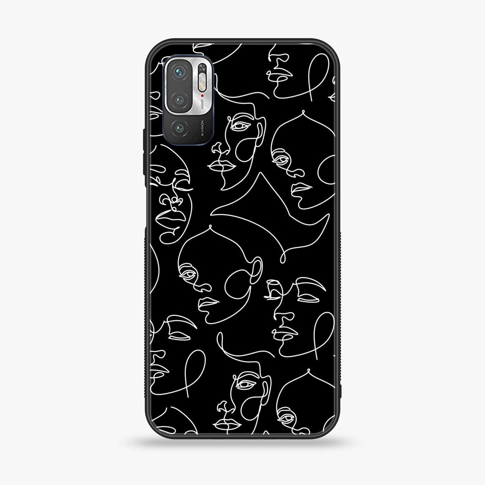 Xiaomi Redmi Note 10 5G - Girls Line Art Series - Premium Printed Glass soft Bumper shock Proof Case