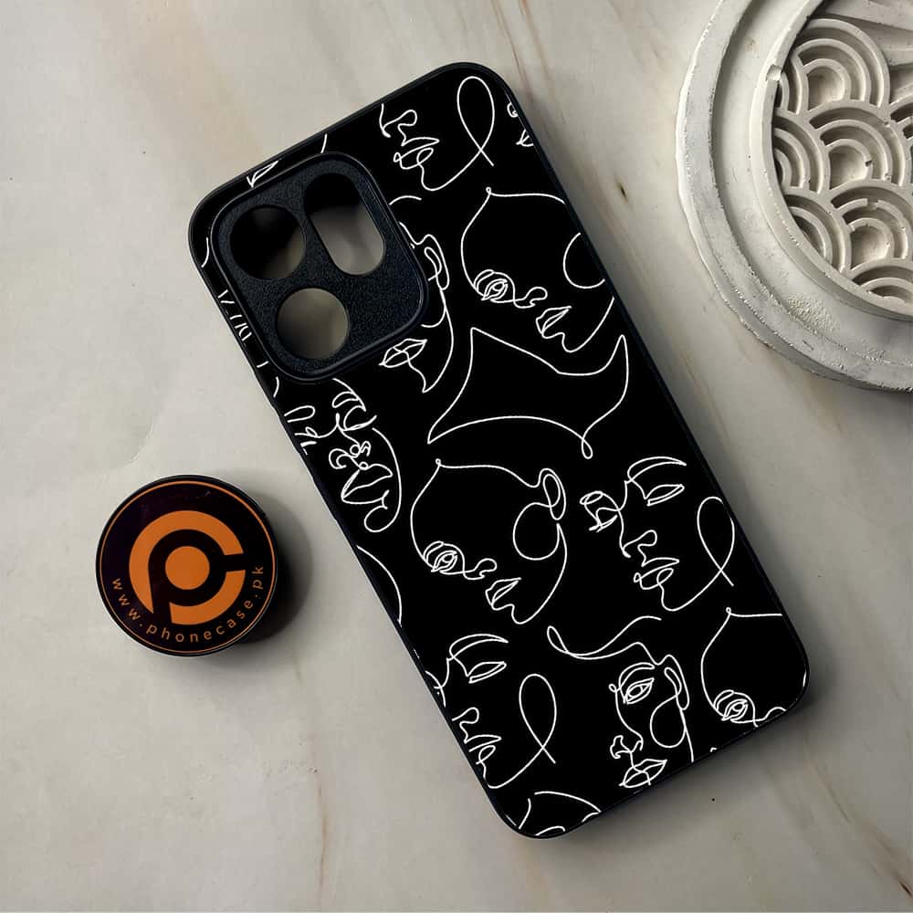 Oppo Reno 14F - Girls Line Art Series - Premium Metal Printed Soft Bumper Shockproof Case