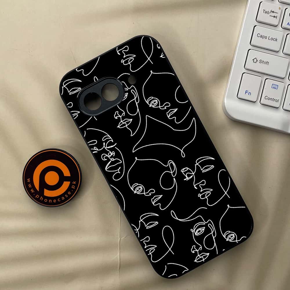 Google Pixel 9a - Girls Line Art Series - Premium Metal Printed soft Bumper Shock Proof Case