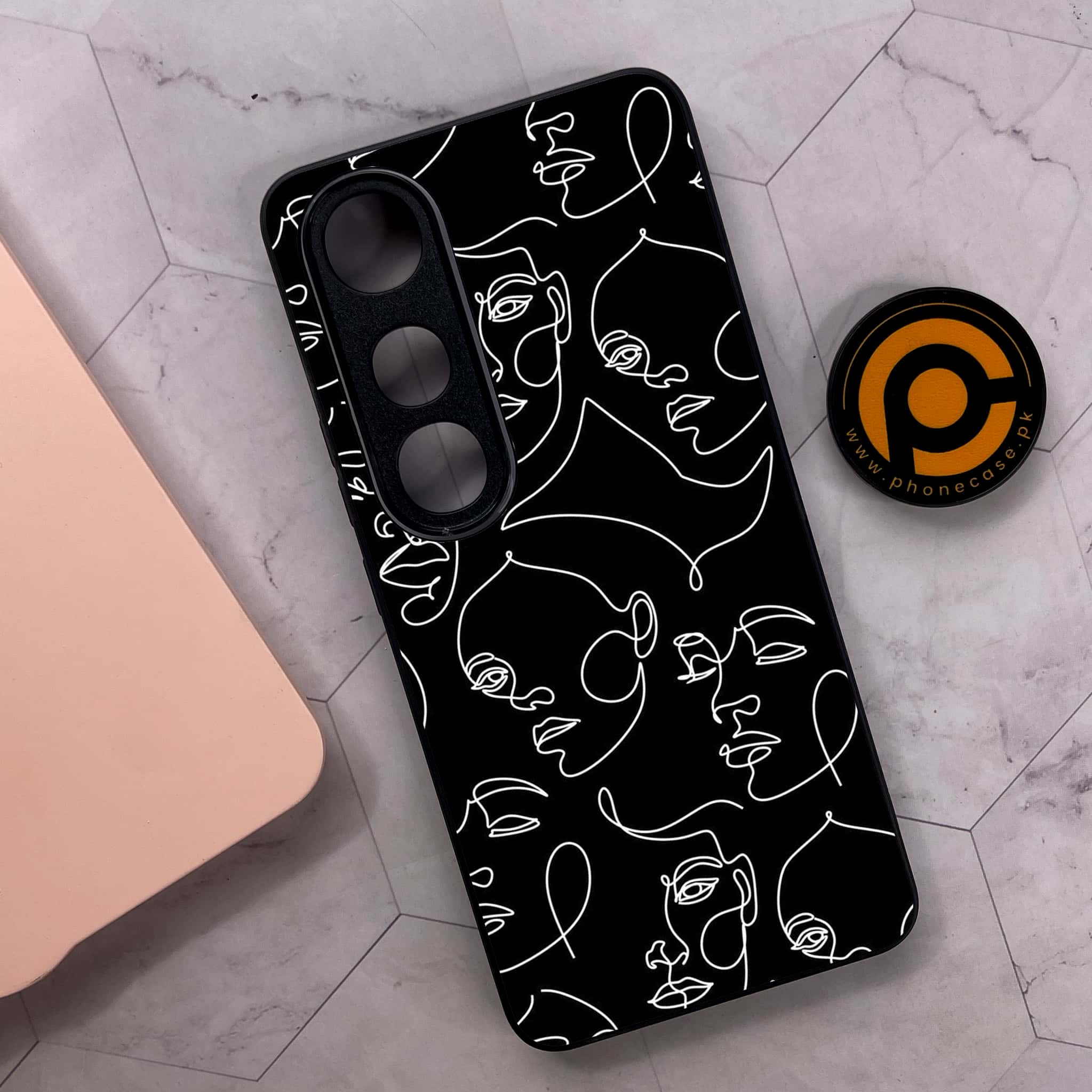Vivo V50 Lite - Girls Line Art Series - Premium Metal Printed soft Bumper shock Proof Case