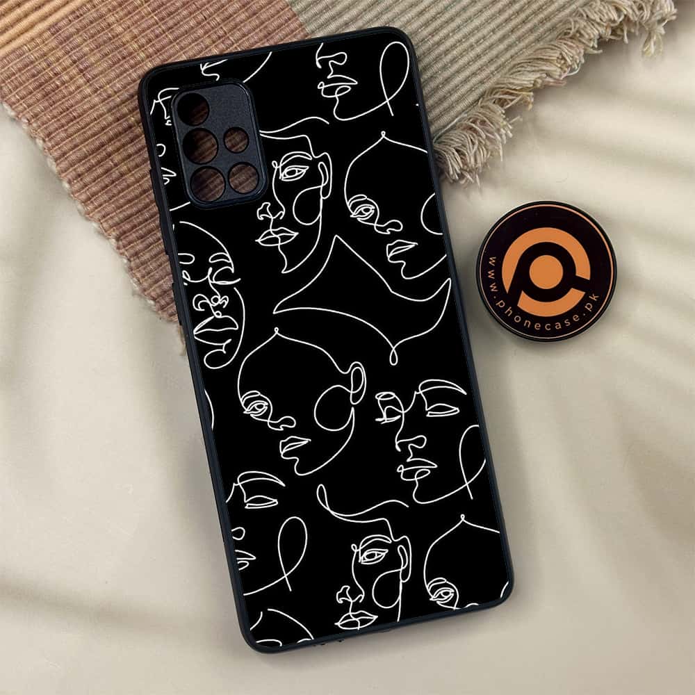 Samsung Galaxy A71 -  Girl Line Art Series - Premium Metal Printed soft Bumper shock Proof Case