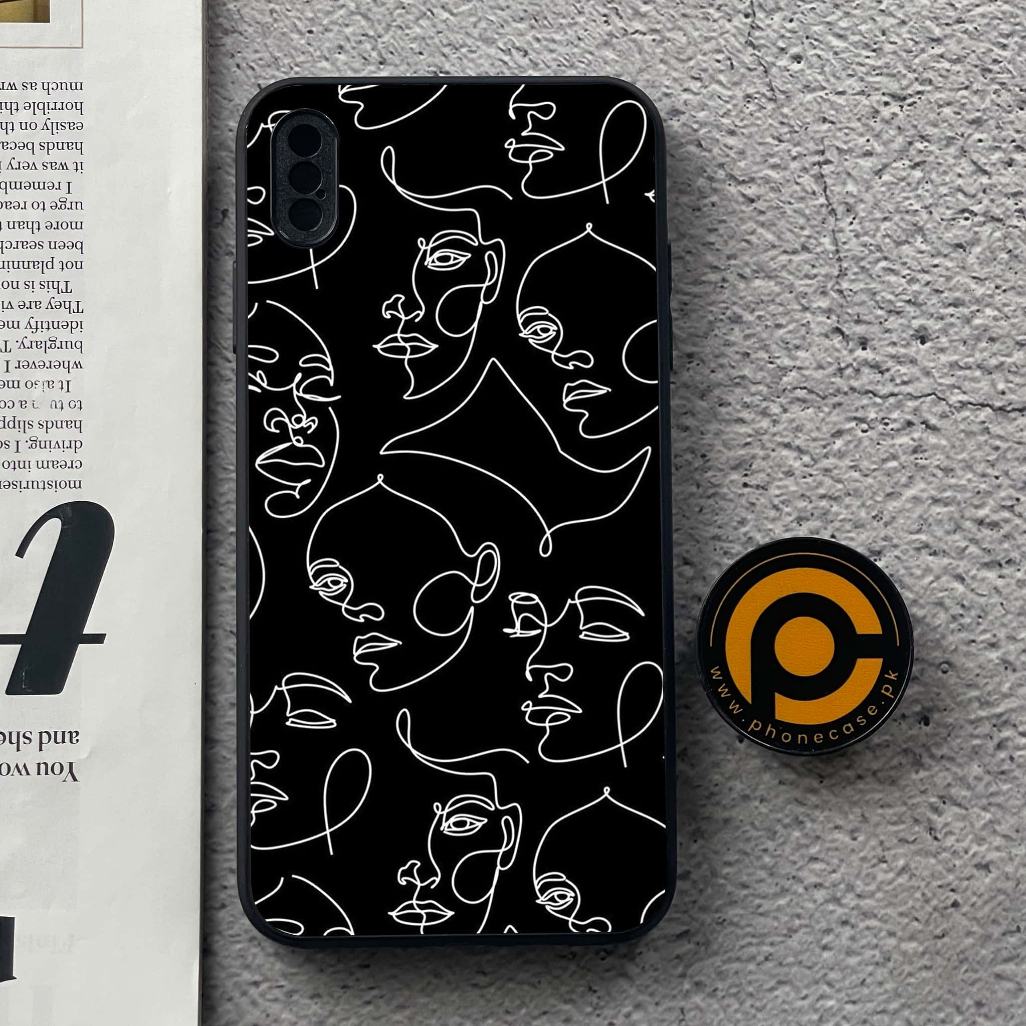iPhone XS Max - Girls Line Art - Premium Metal Printed soft Bumper shock Proof Case