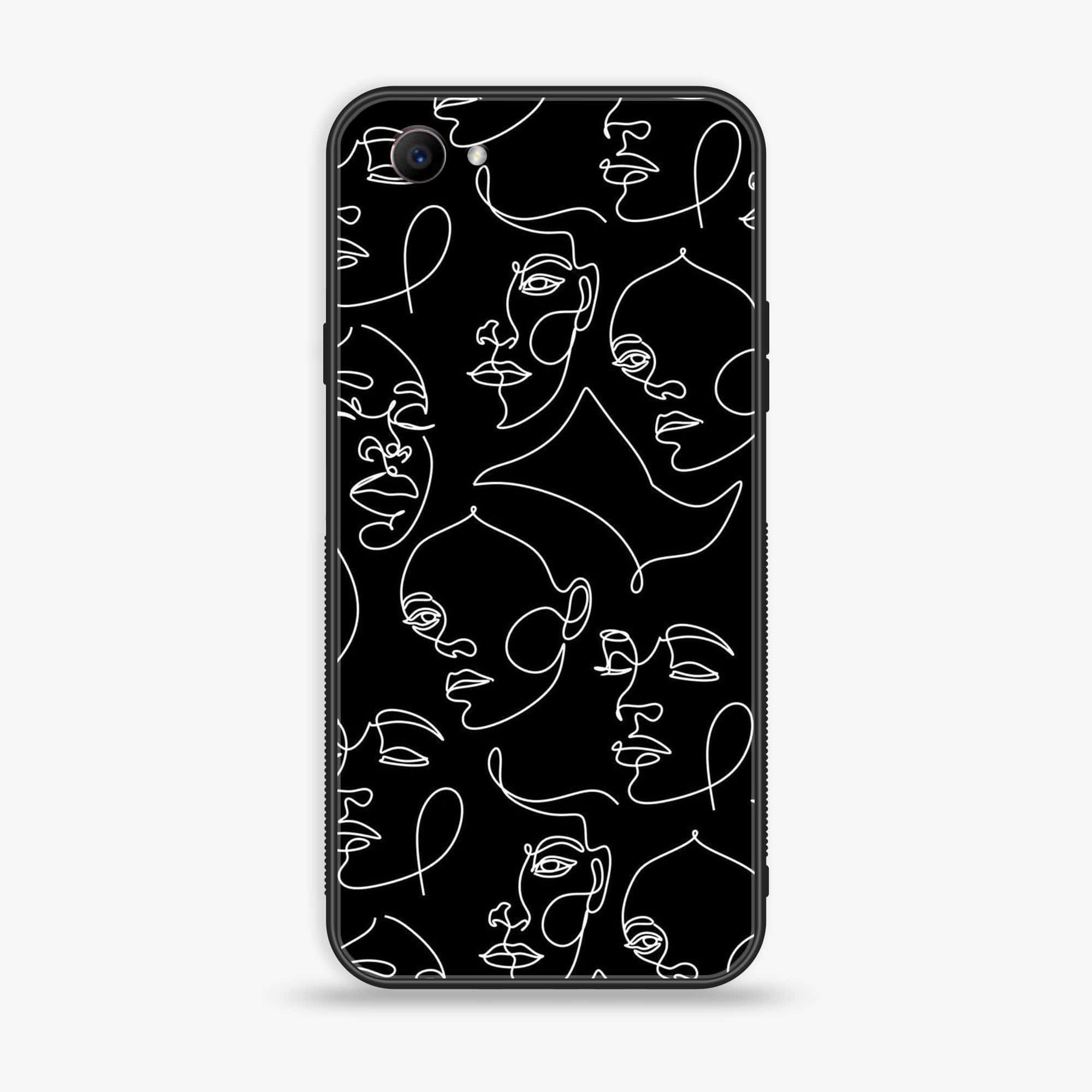 Oppo F7 Youth - Girls Line Art Series - Premium Printed Glass soft Bumper shock Proof Case