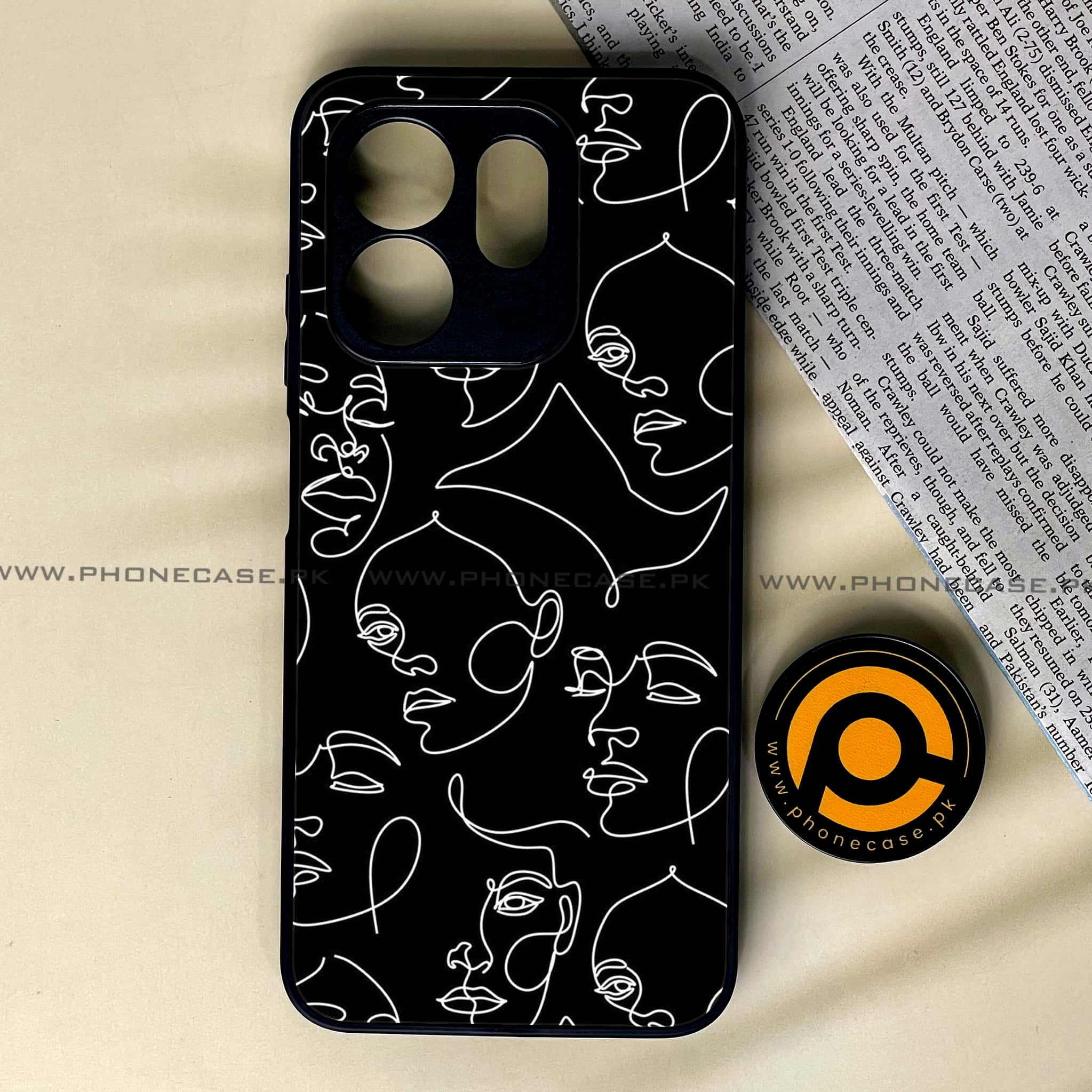 Infinix Smart 9 HD - Girls Line Art Series - Premium Metal Printed soft Bumper shock Proof Case