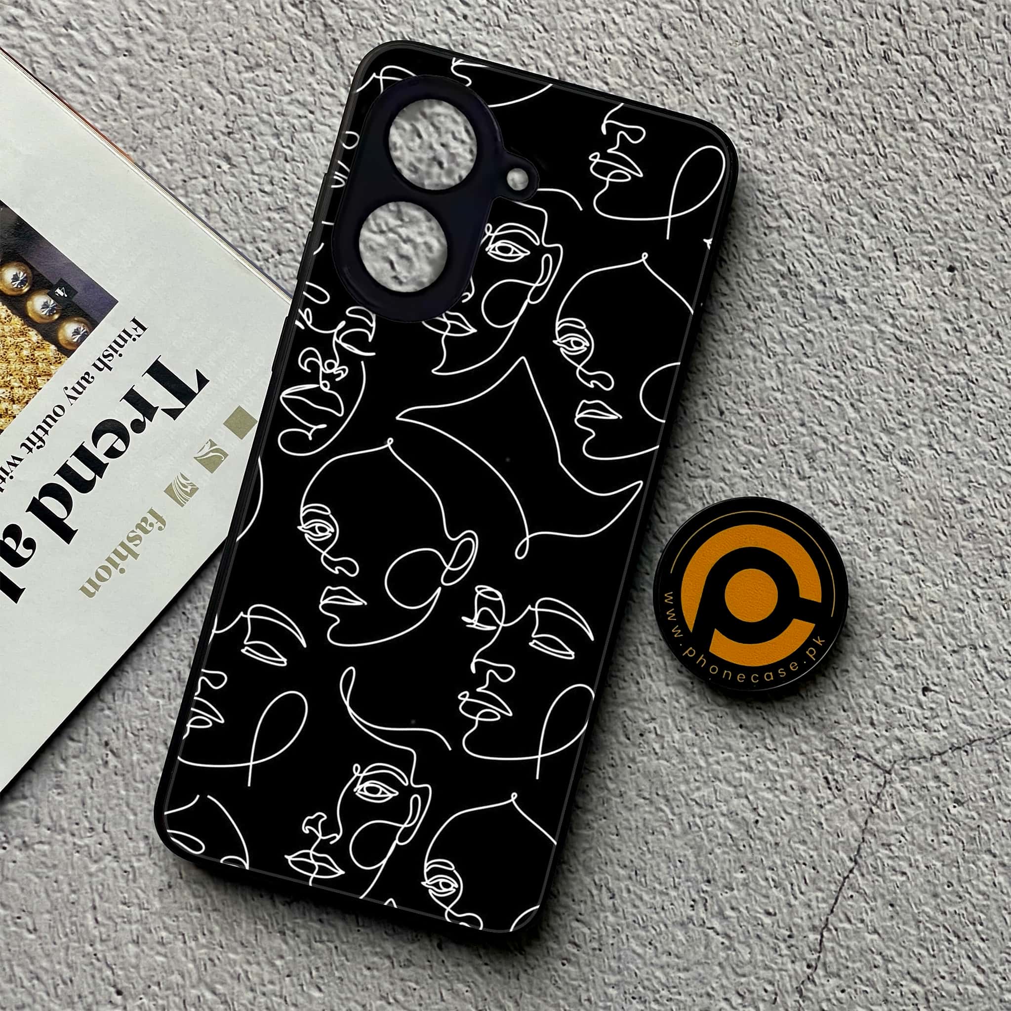 Xiaomi Redmi A5 - Girls Line Art Series - Premium Metal Printed soft Bumper shock Proof Case