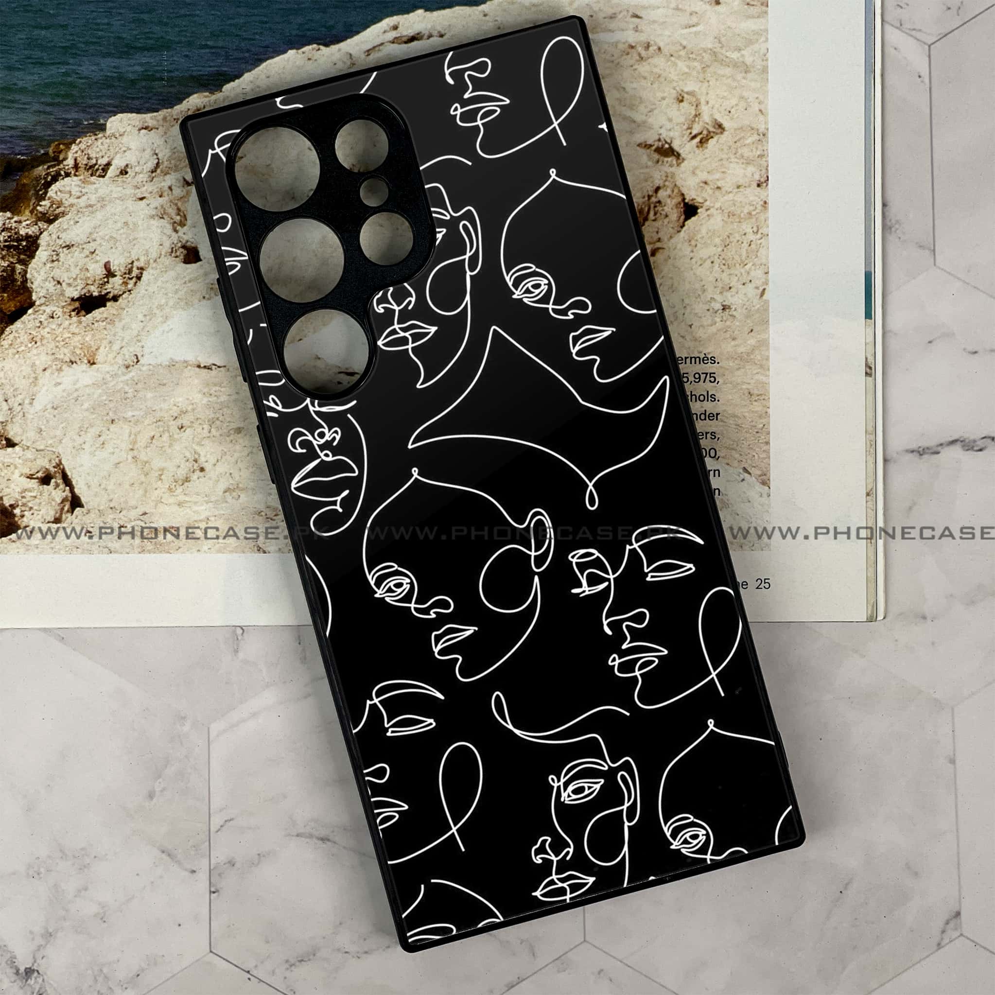 Samsung Galaxy S24 Ultra - Girls Line Art Series - Premium Metal Printed soft Bumper shock Proof Case