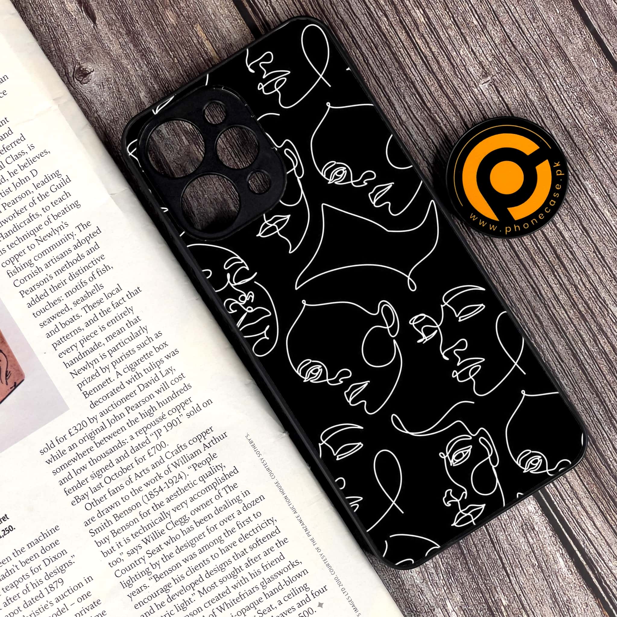 Xiaomi Redmi 12 - Girls Line Art Series - Premium Printed Glass soft Bumper shock Proof Case