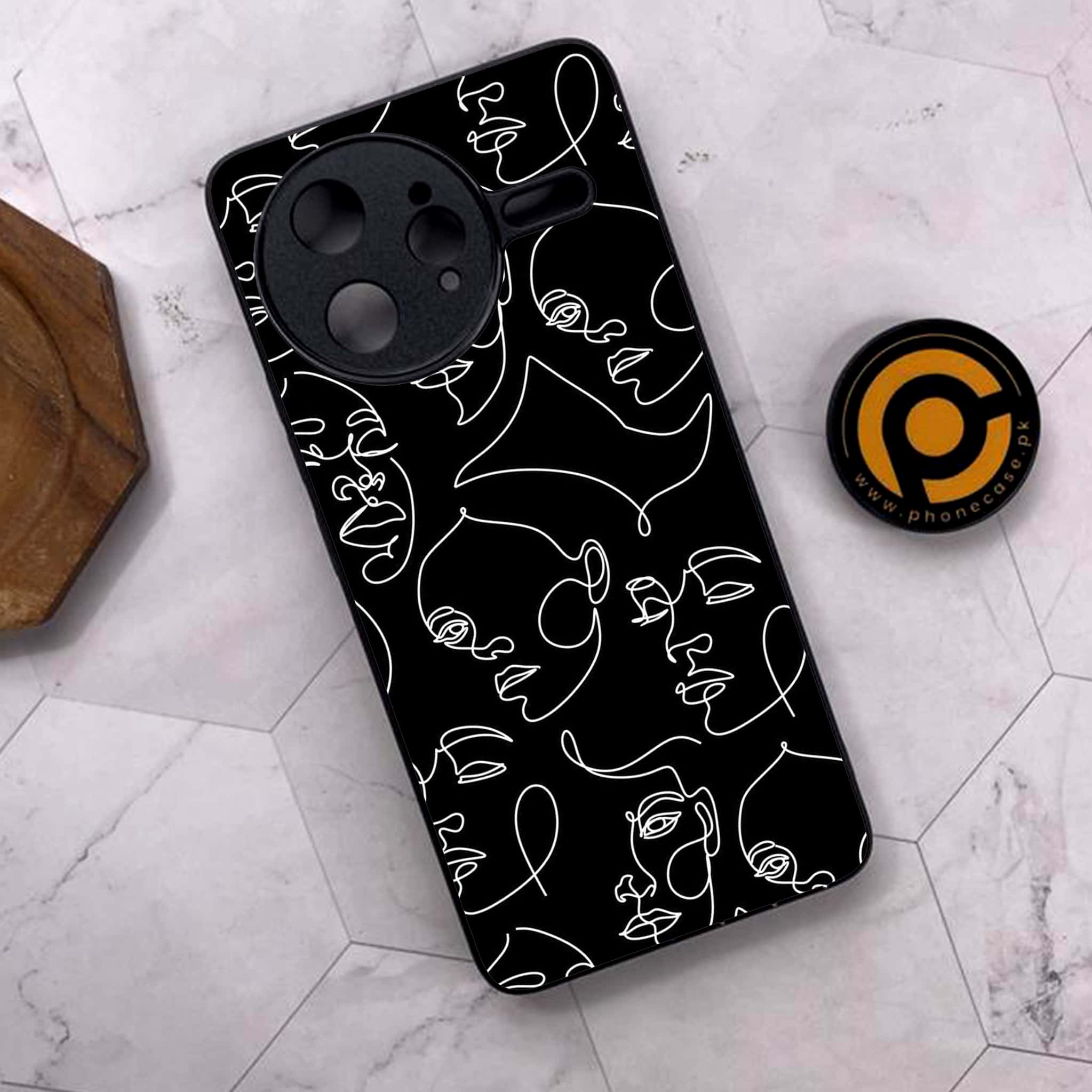 Xiaomi Poco F7 Ultra 5G - Girls Line Art Series - Premium Metal Printed soft Bumper shock Proof Case