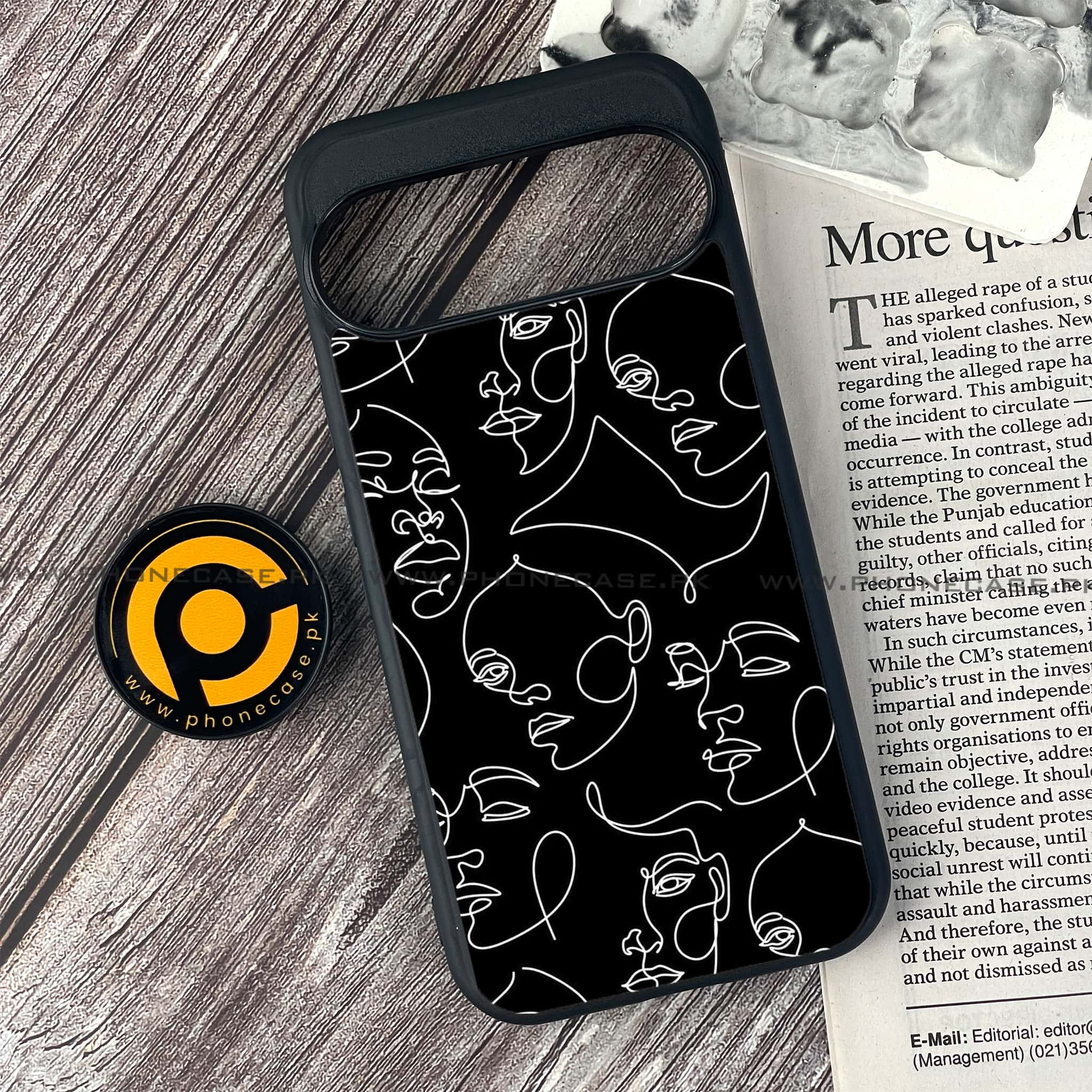 Google Pixel 9 - Girls Line Art Series - Premium Printed Glass soft Bumper shock Proof Case