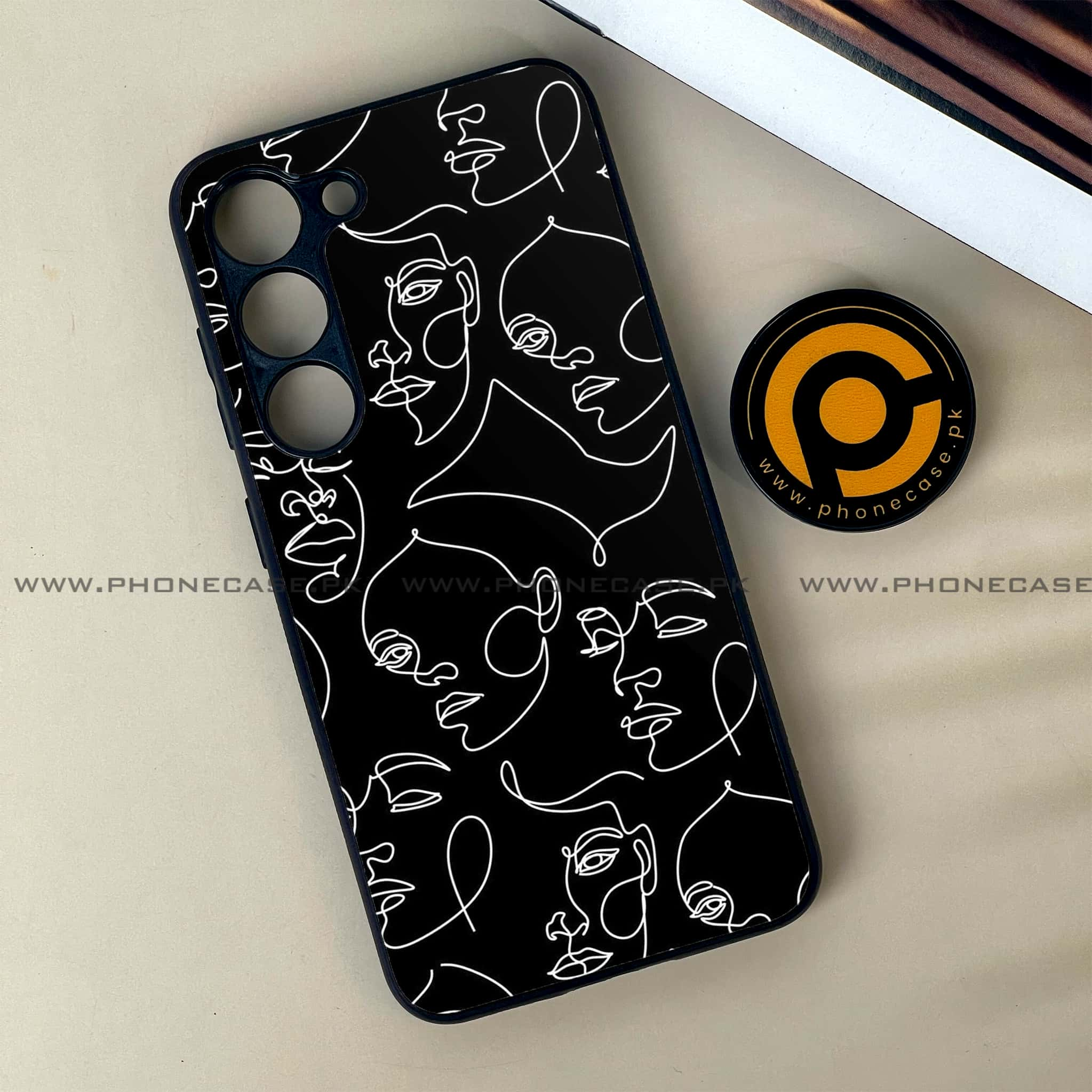 Samsung Galaxy S23 - Girls Line Art Series - Premium Printed Glass soft Bumper shock Proof Case