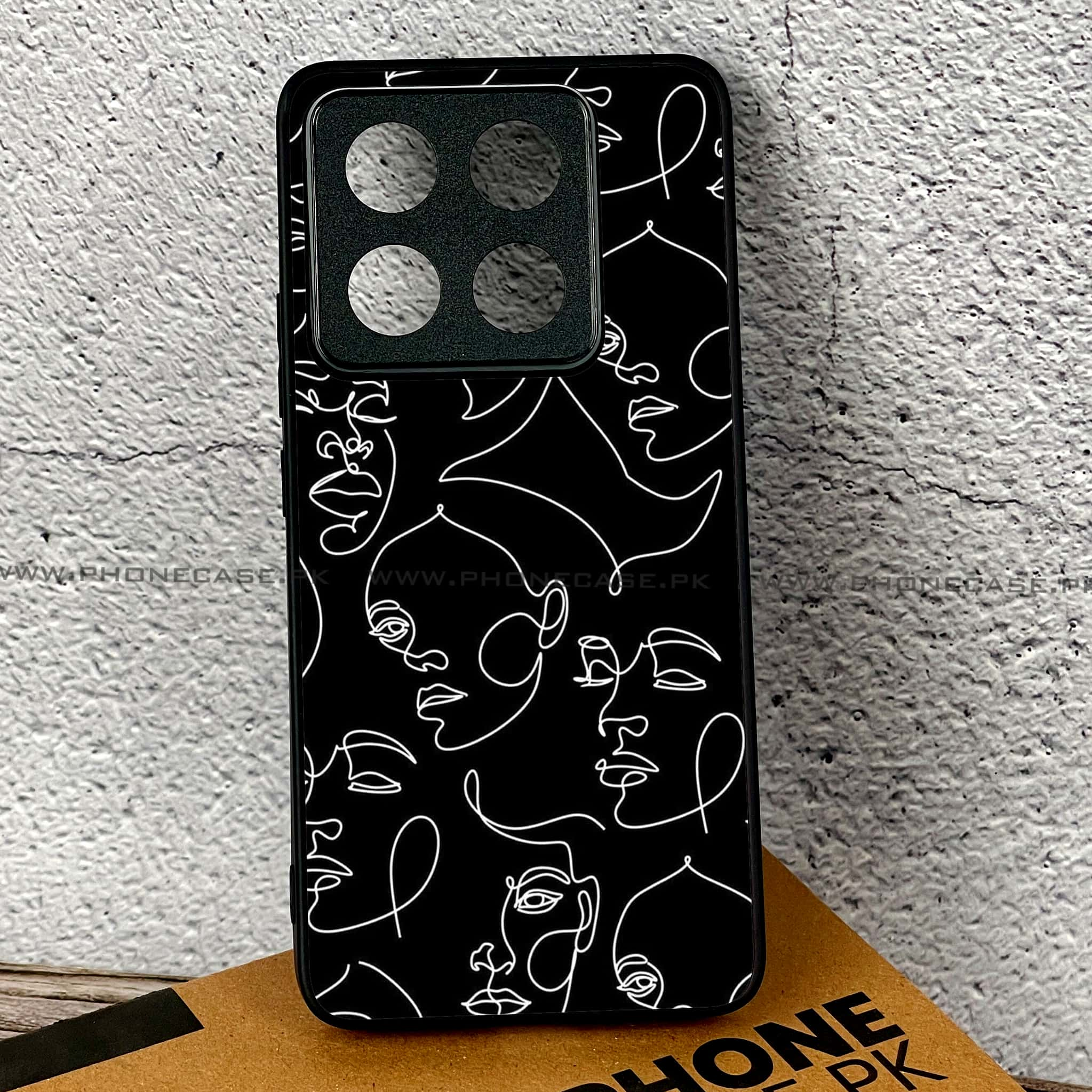 Xiaomi 14T Pro - Girls Line Art Series - Premium Printed Glass soft Bumper shock Proof Case