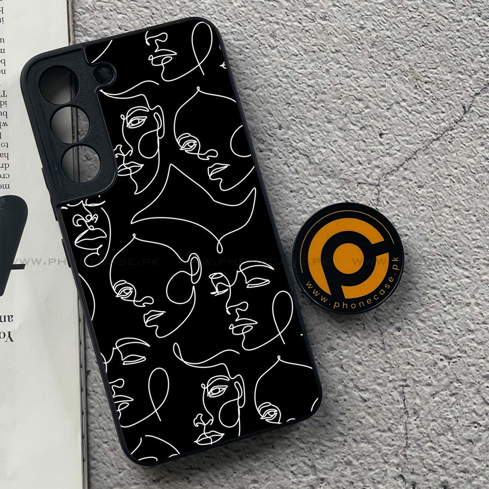 Samsung Galaxy S22 - Girls Line Art Series - Premium Metal Printed soft Bumper shock Proof Case