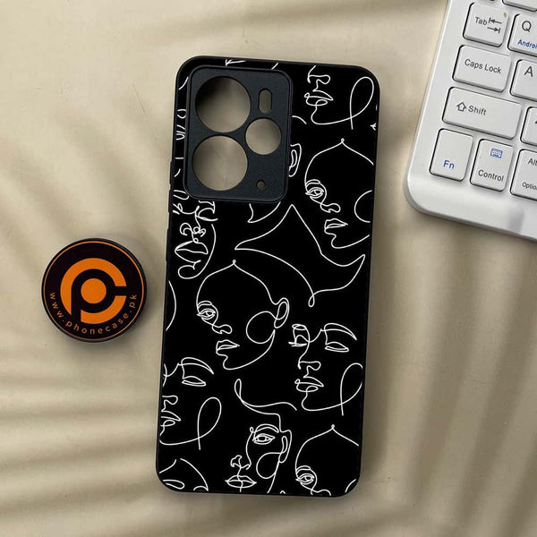 Realme 14 5G - Girls Line Art Design 6  - Premium Metal Printed soft Bumper Shock Proof Case CS-39713