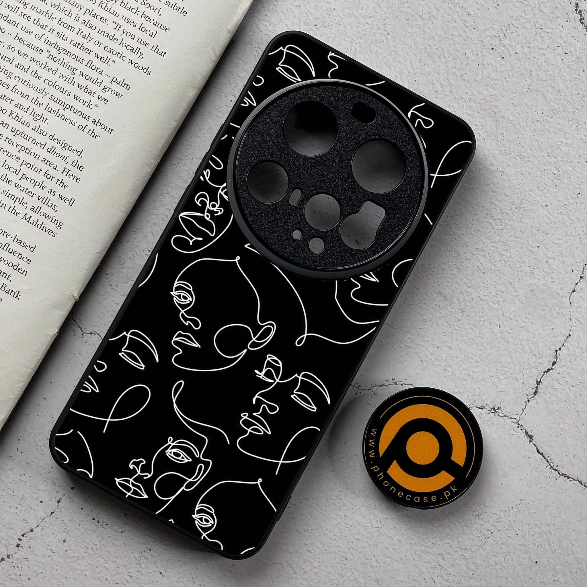 Xiaomi 15 Ultra - Girls Line Art Series - Premium Metal Printed Soft Bumper Shockproof Case