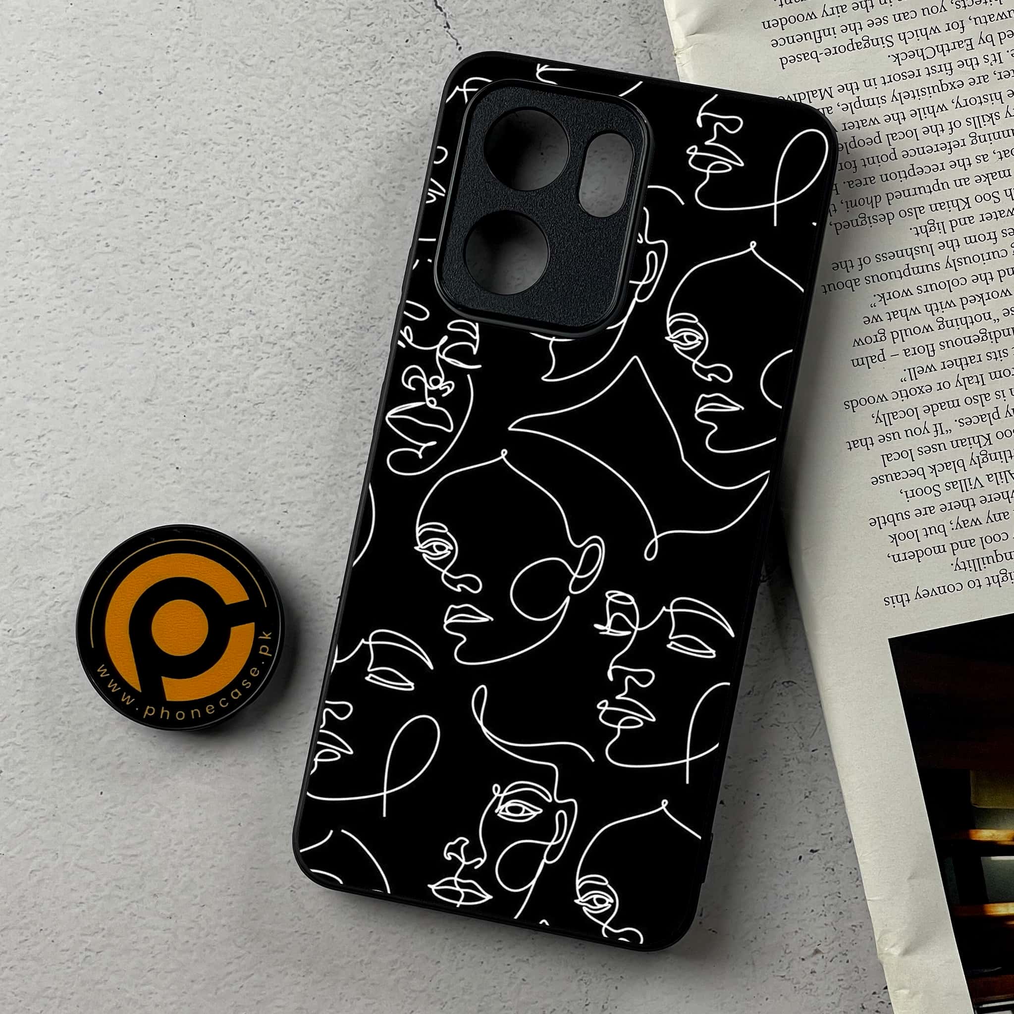 Oppo Reno 13F - Girls Line Art Series - Premium Metal Printed Soft Bumper Shockproof Case